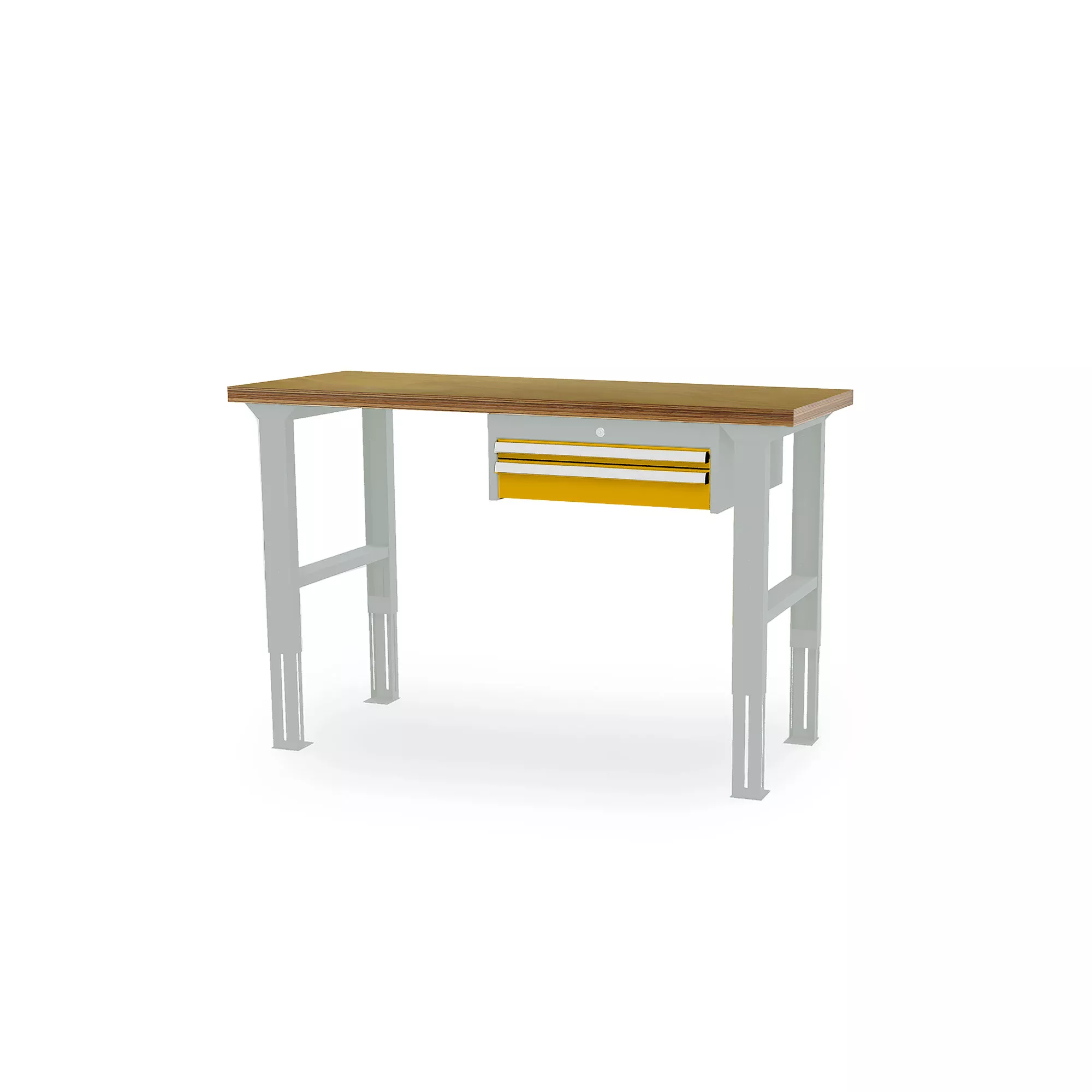 Table de travail d'atelier - ergonomique réglable en hauteur - 2 tiroirs - 1500 x 600 x 760-1060 mm