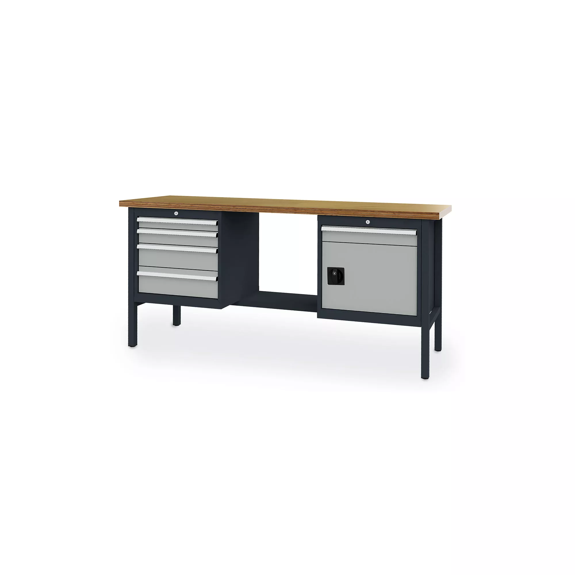Workbench 5 drawers and lockable compartment 2000x600x960