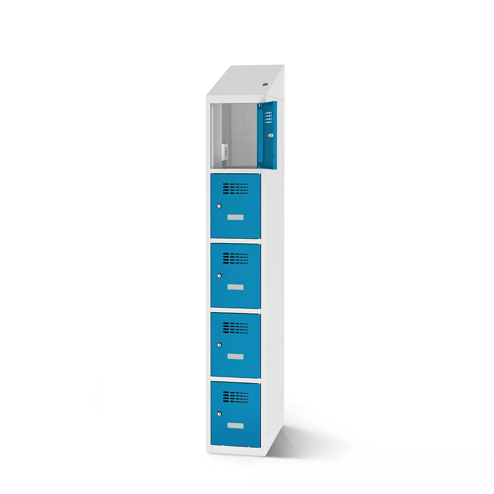 Vestiaire multicases 5 compartiments avec fonction de recharge - 30 cm de largeur