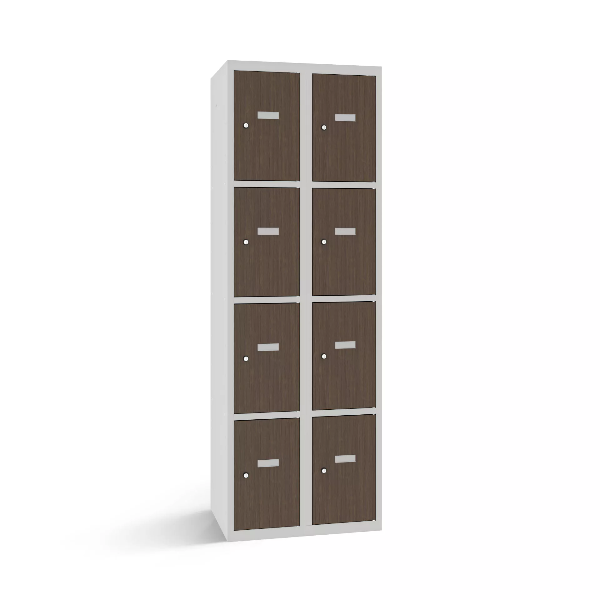 Vestiaire multicase avec 8 portes aspect bois – largeur 60 cm