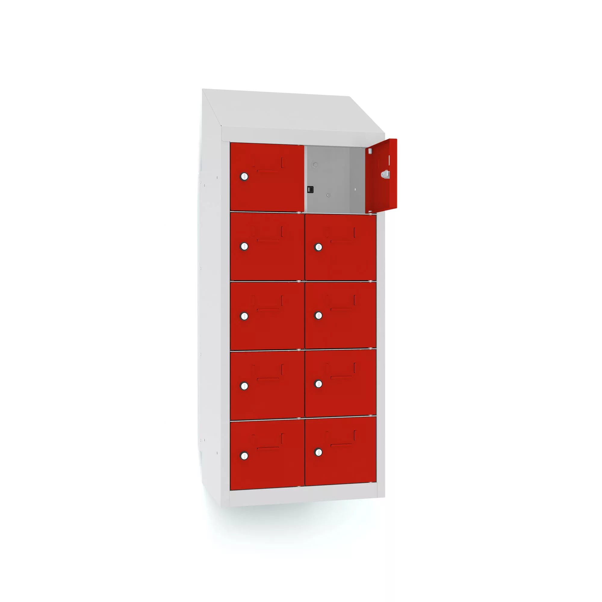 Minilocker cabinet with charging function 10 compartments for wall assembly