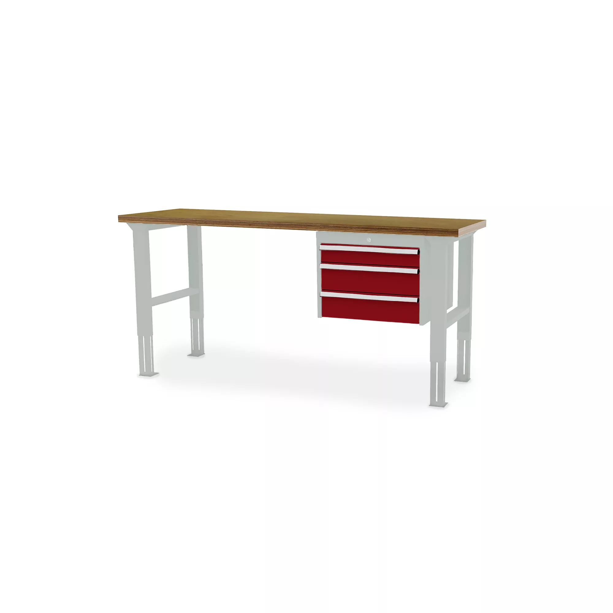 Table de travail d'atelier - ergonomique réglable en hauteur - 3 tiroirs - 2000 x 600 x 760-1060 mm