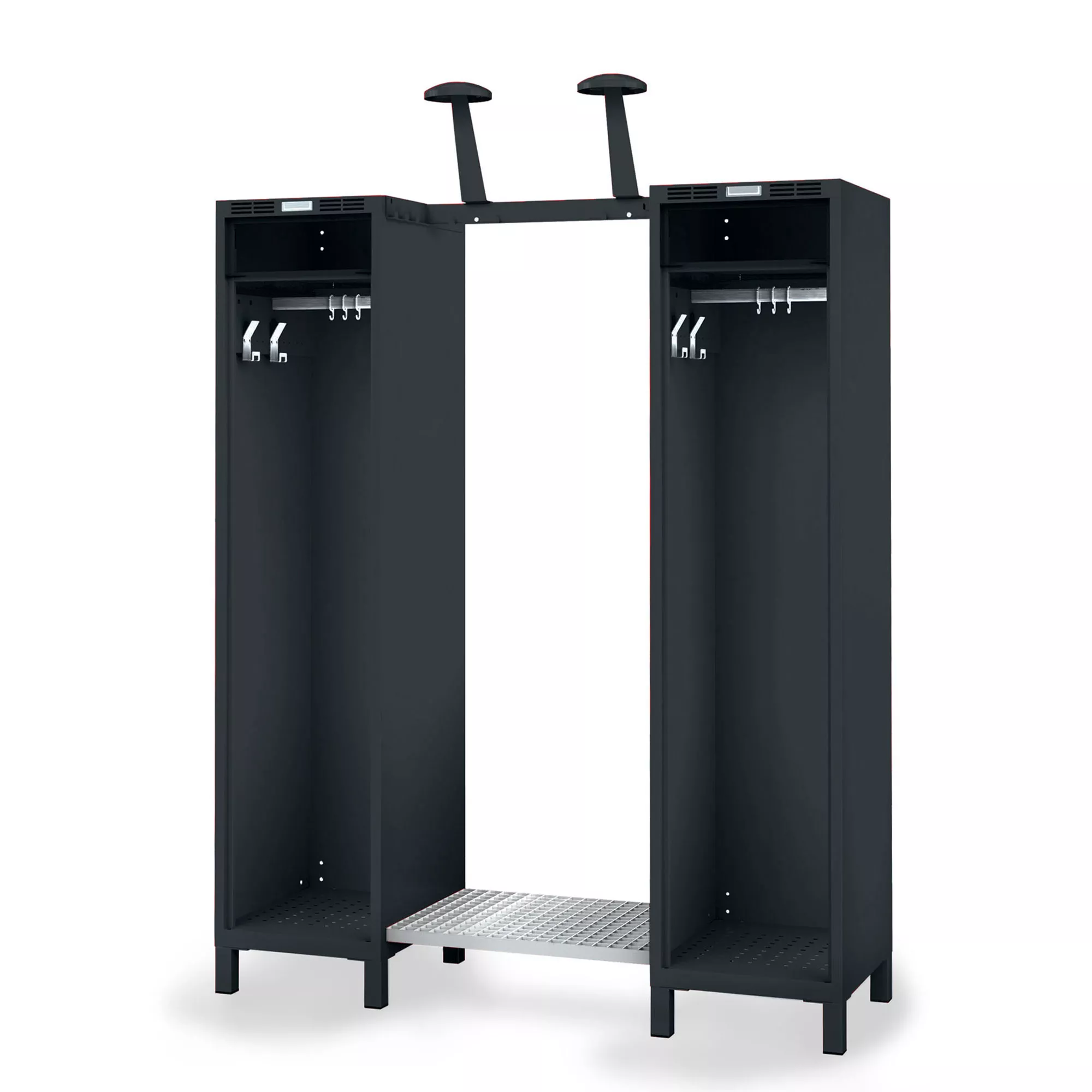 Vestiaire pompier PROFLEX sur pieds - 50 + 60 + 50 cm de largeur