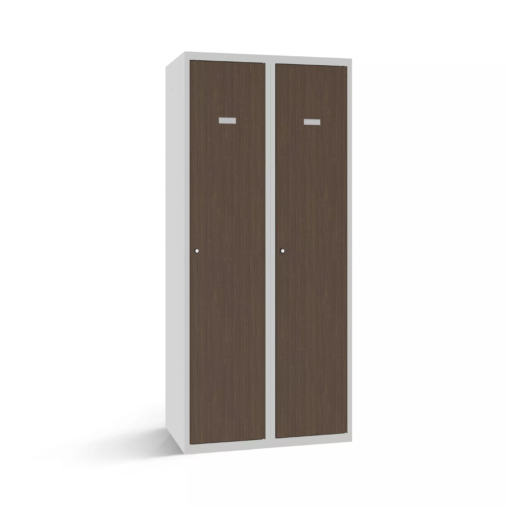 Vestiaire industrie sale 2 portes avec portes aspects bois - largeur 80 cm
