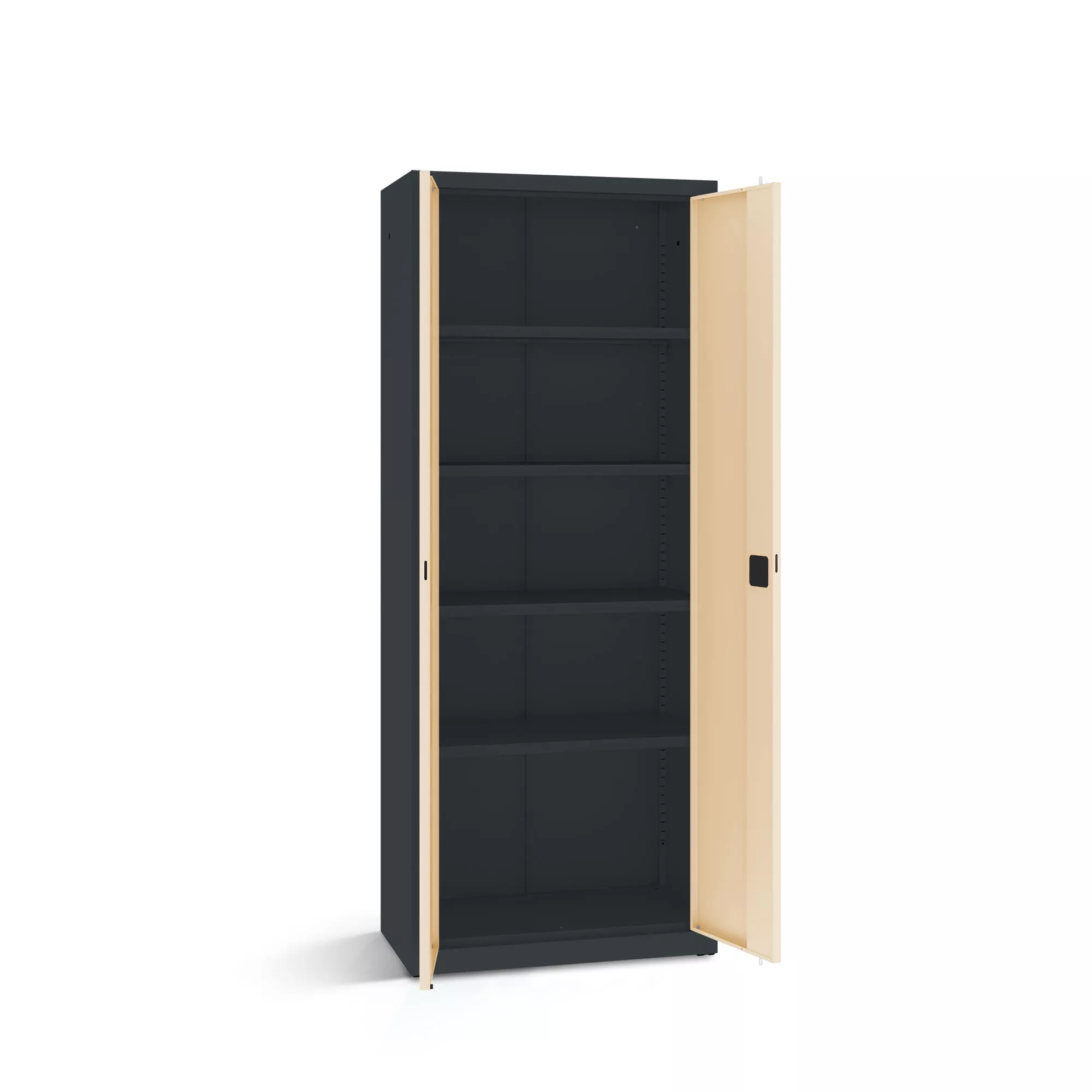 Armoire de bureau métallique - 4 étagères, 80 cm de largeur