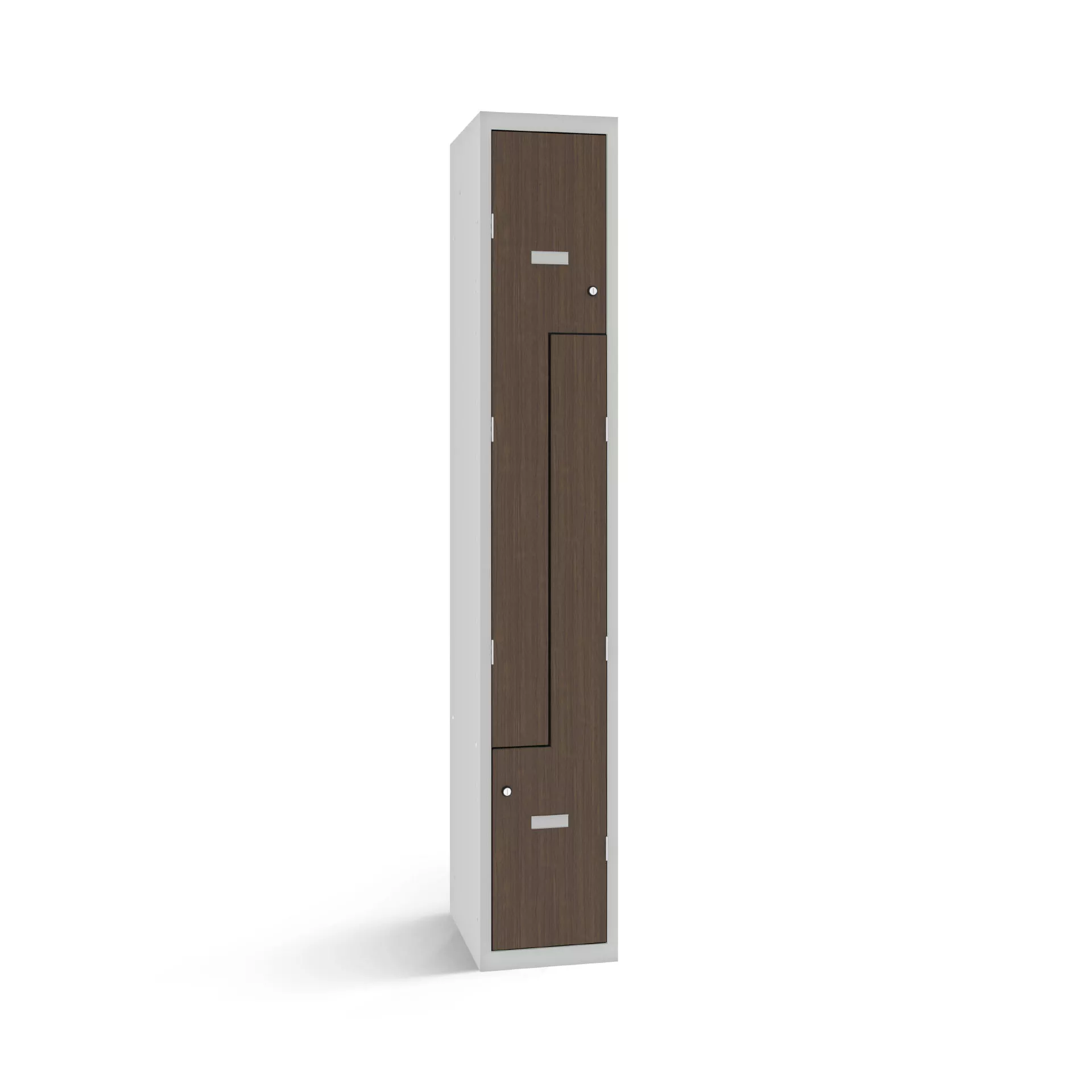 Vestiaire en L avec 2 portes aspect bois - largeur 30 cm