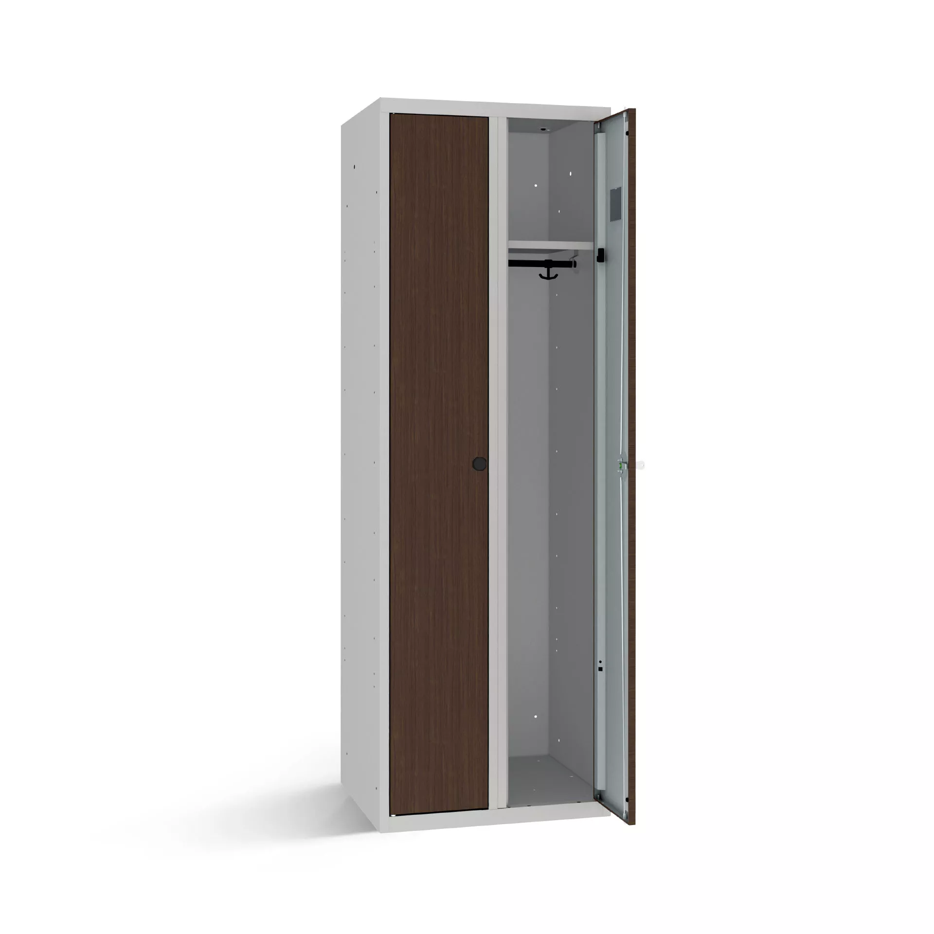 Vestiaire double avec portes aspect bois – largeur 60 cm