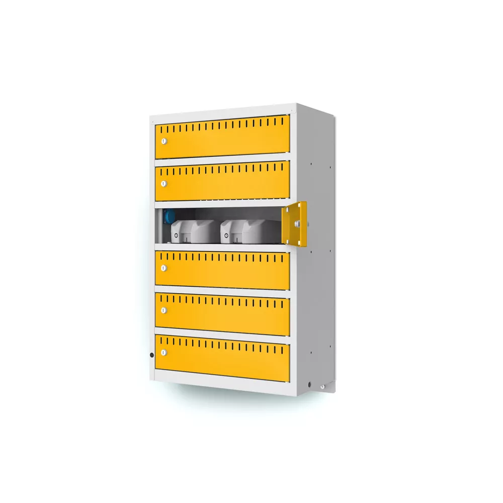 Battery-charging cabinet wall assembly 6 compartments