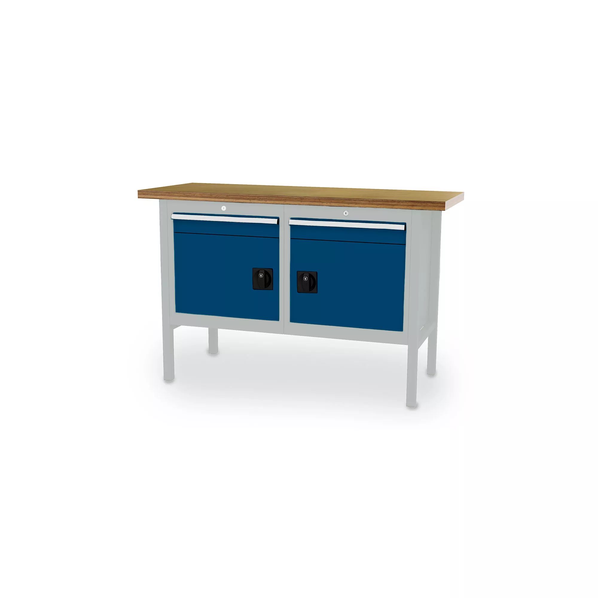 Établi professionnel - 2 tiroirs et 2 compartiments verrouillables - 1500 x 600 x 960 mm (L x P x H)