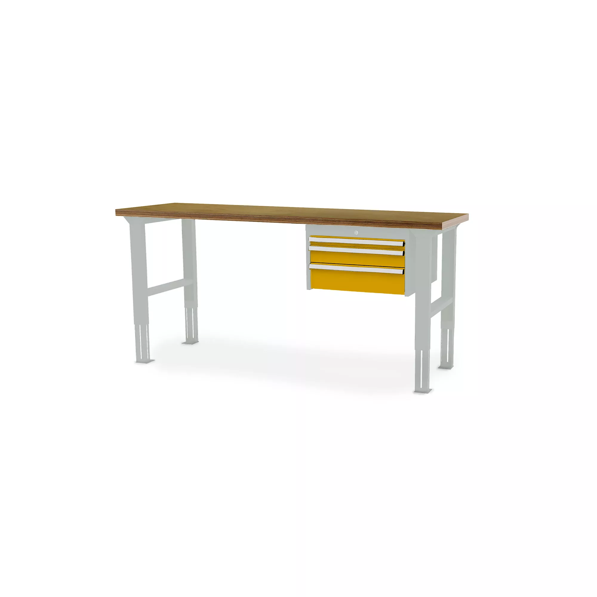 Table de travail d'atelier - ergonomique réglable en hauteur - 3 tiroirs - 2000 x 600 x 760-1060 mm