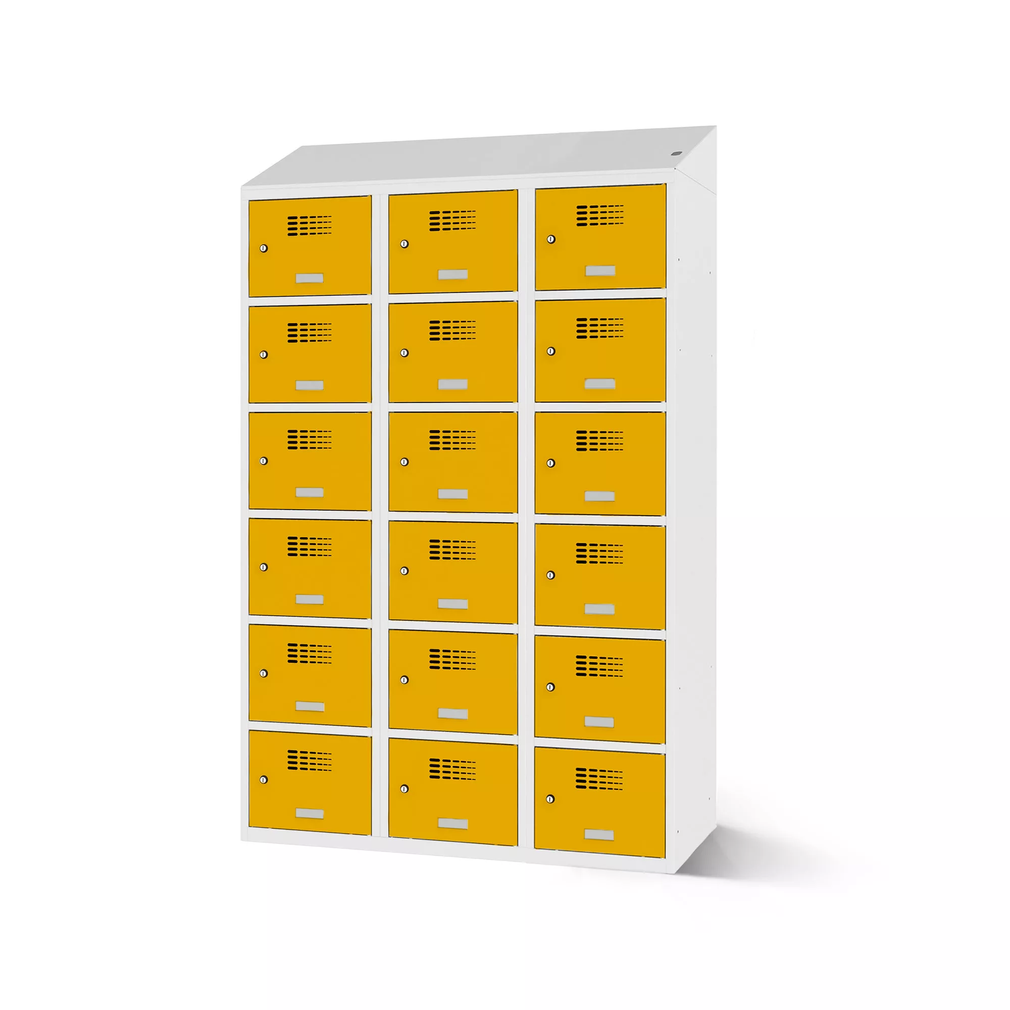 Vestiaire multicases 18 compartiments avec fonction de recharge - 120 cm de largeur