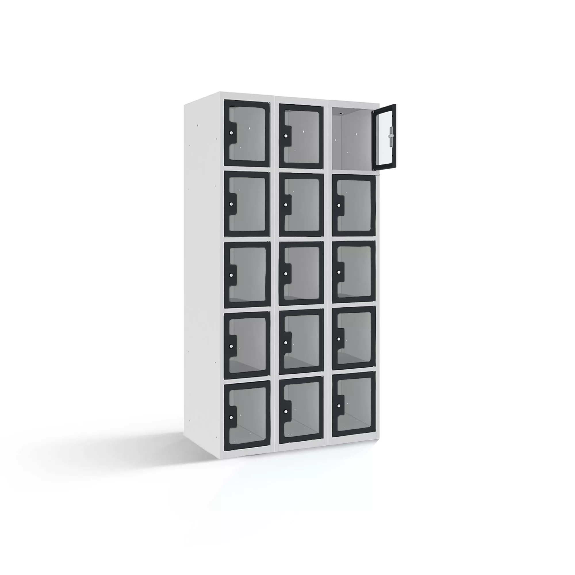 Vestiaire multicases 15 portes en plexiglas - 90 cm de largeur