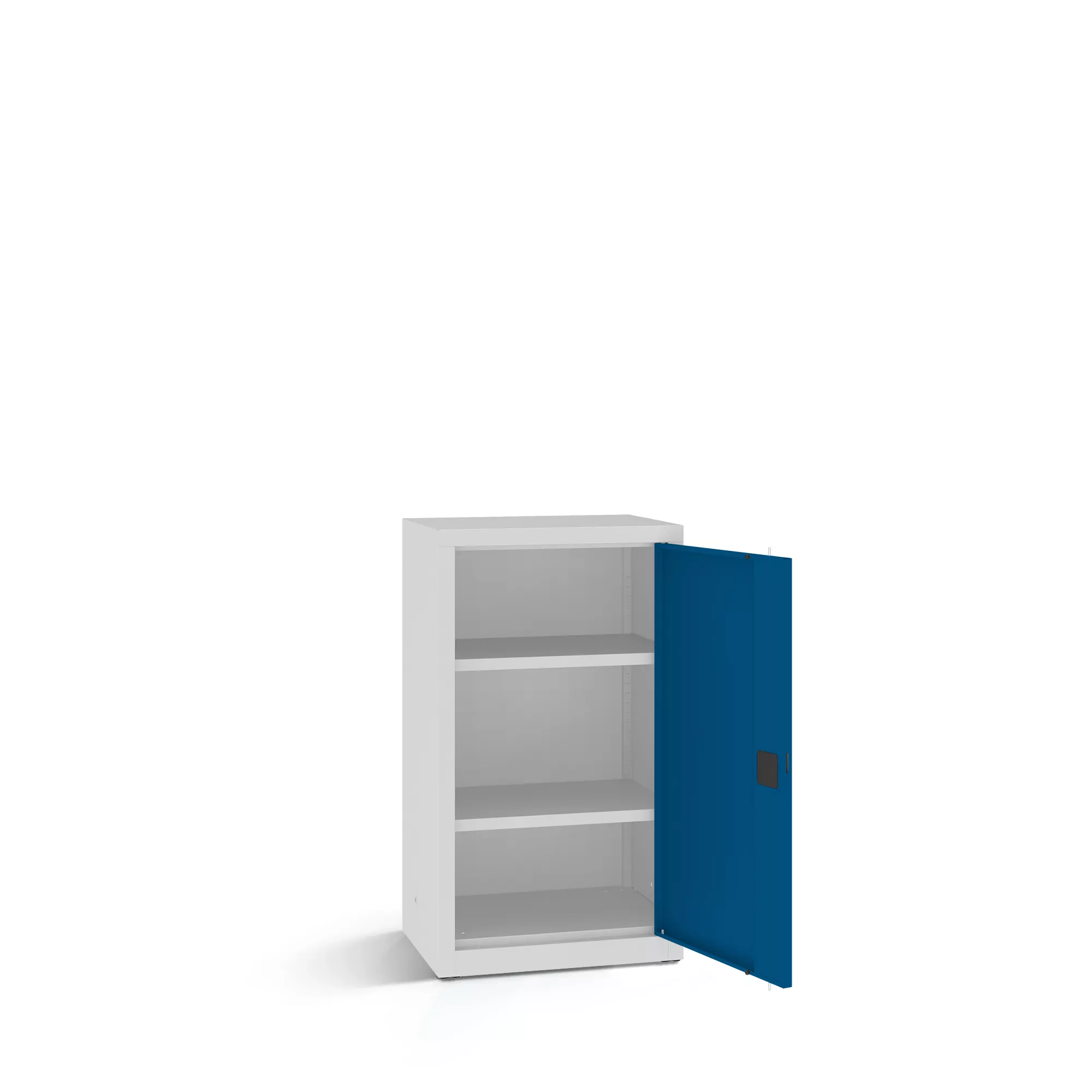Low metal cabinet with shelves - 60 cm wide
