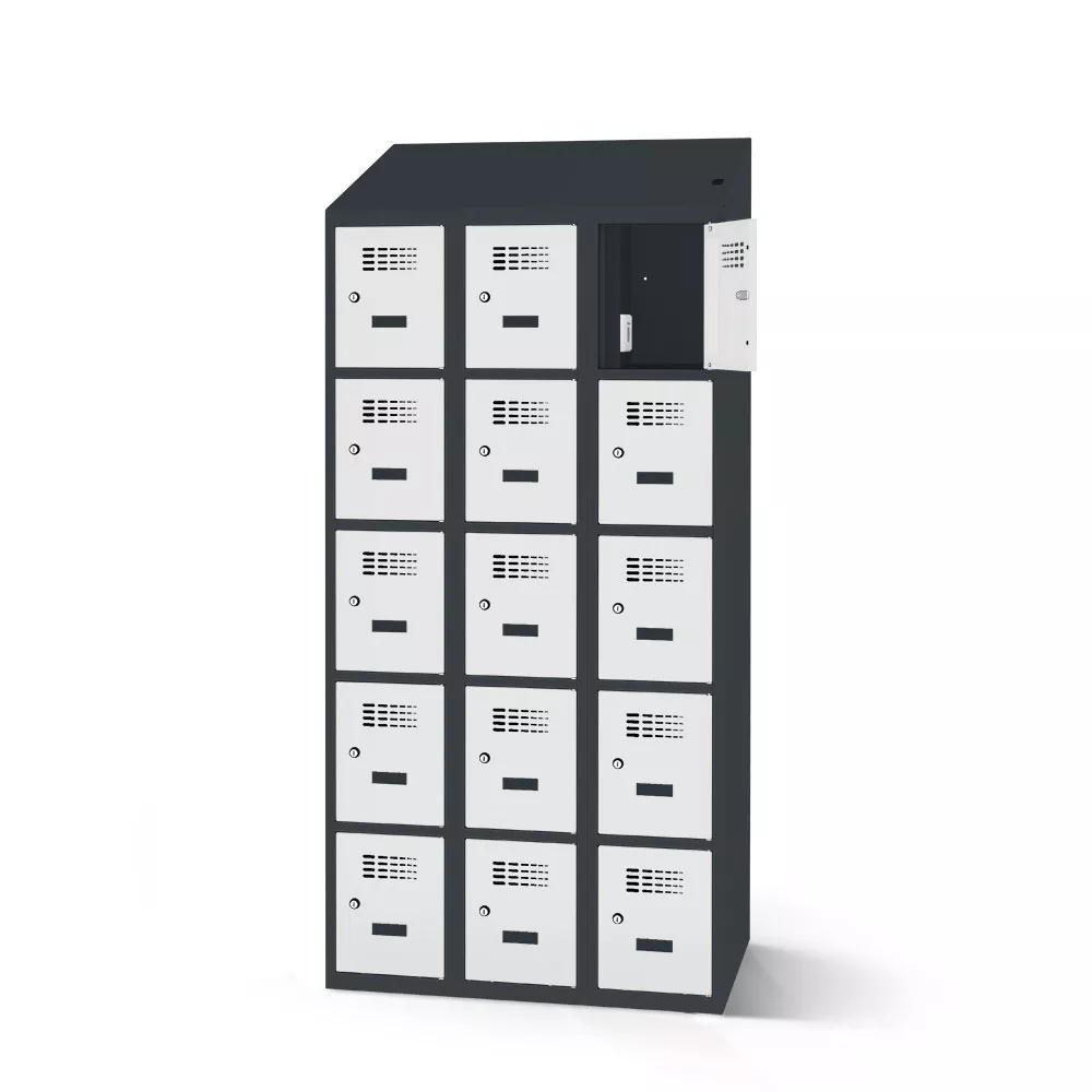 Compartment cabinet with charging function 15 compartments width 90 cm