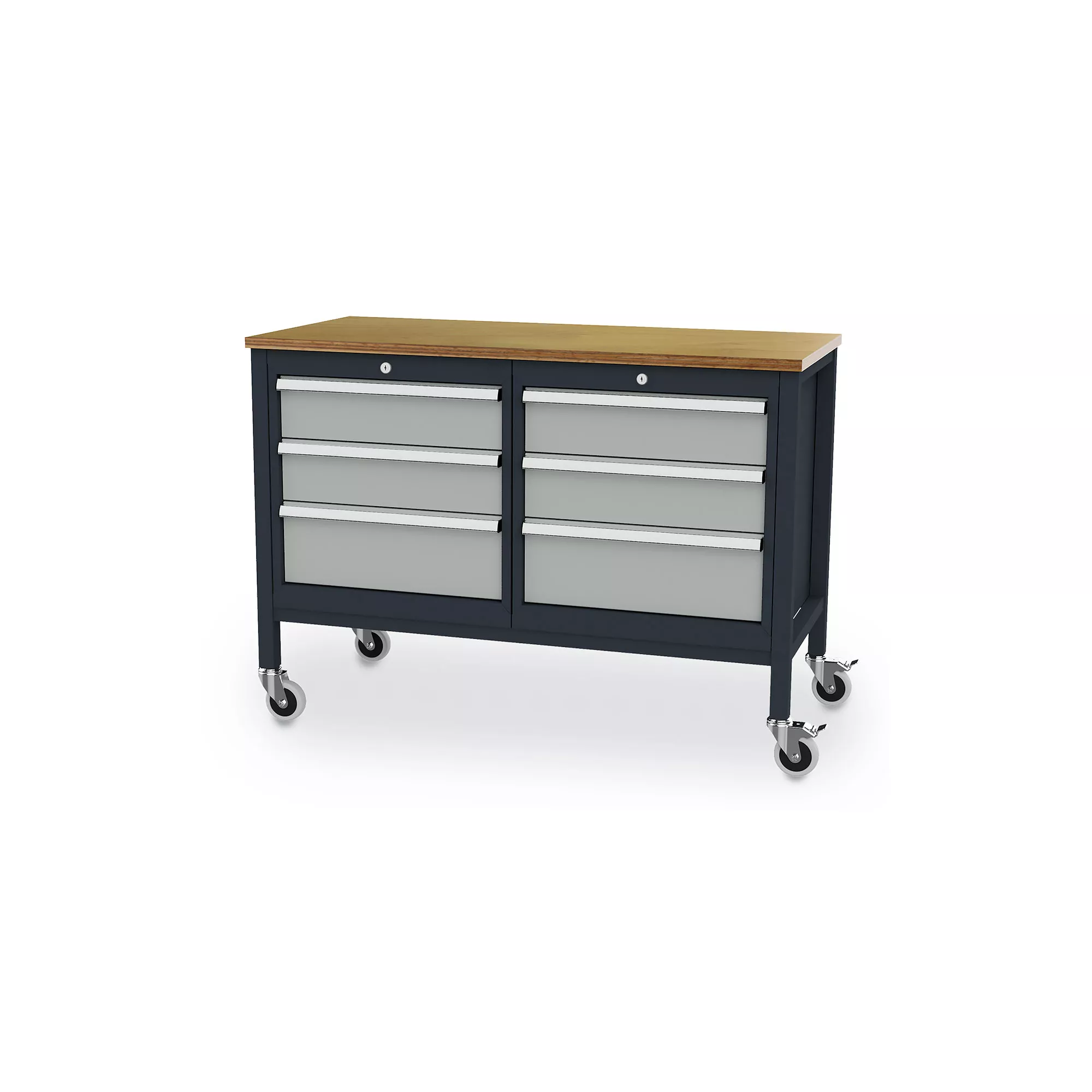 Mobile workbench - 6 drawers - 1300 x 600 x 960 mm (W x D x H)