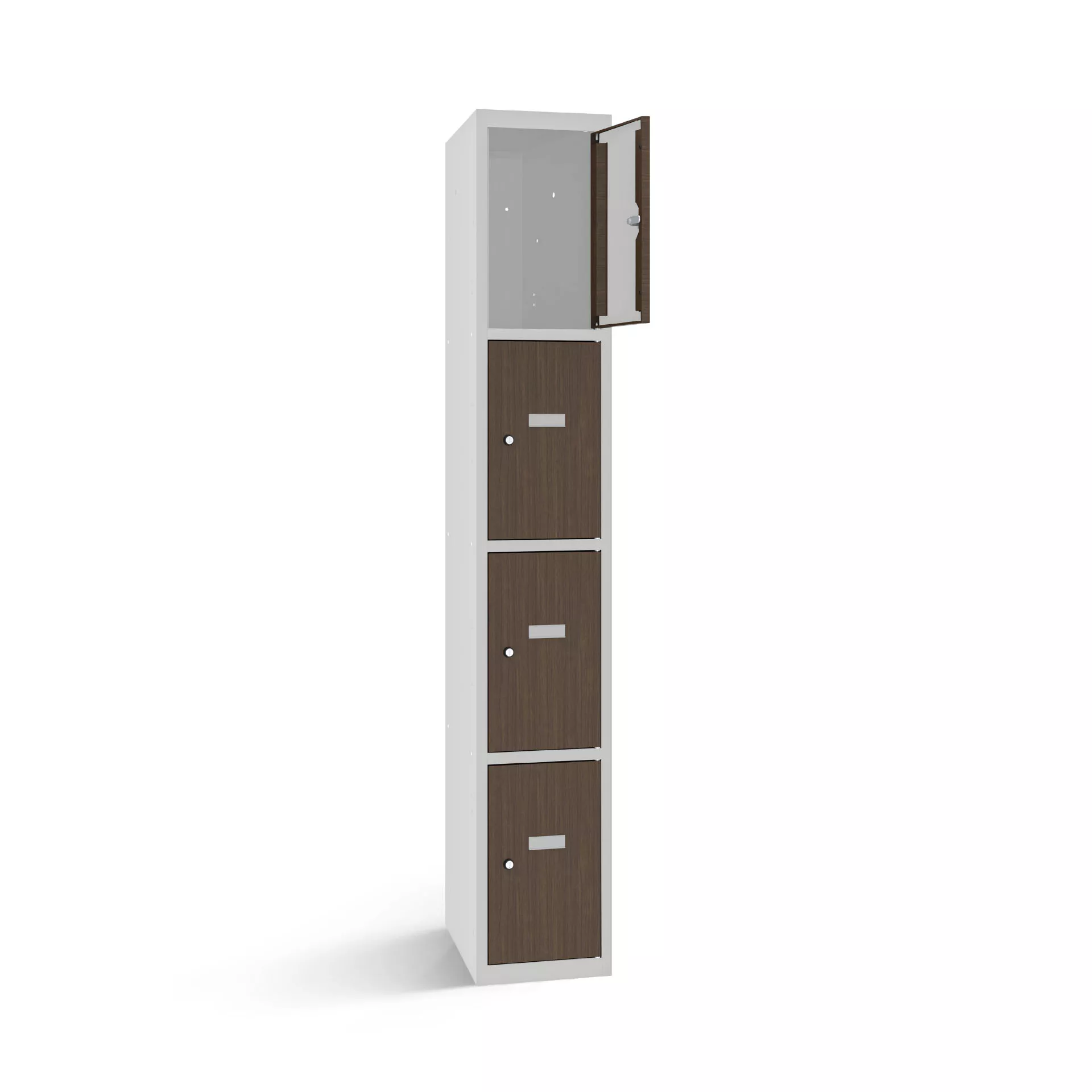 Vestiaire multicase avec 4 portes aspect bois – largeur 30 cm