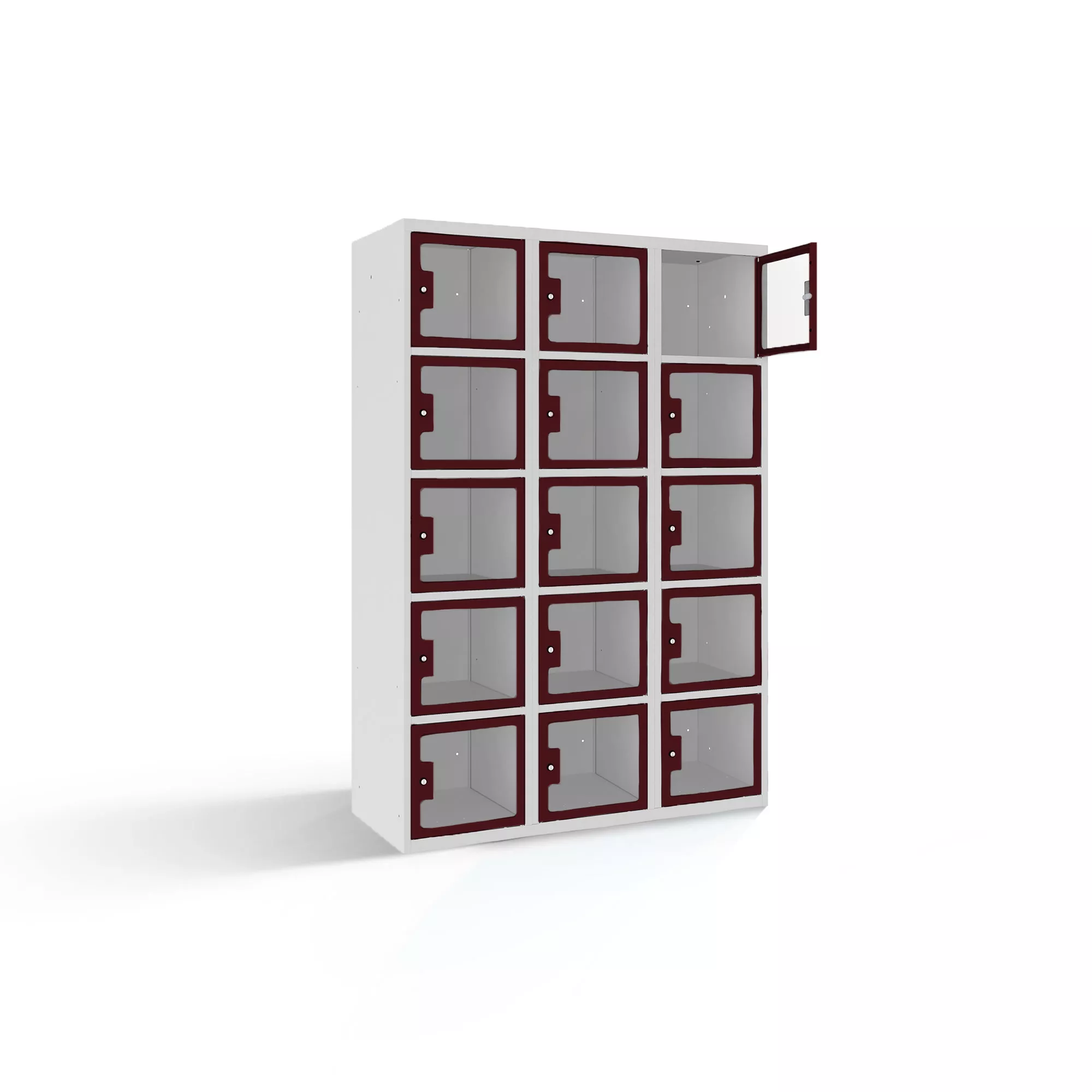 Vestiaire multicases 15 portes en plexiglas - 120 cm de largeur