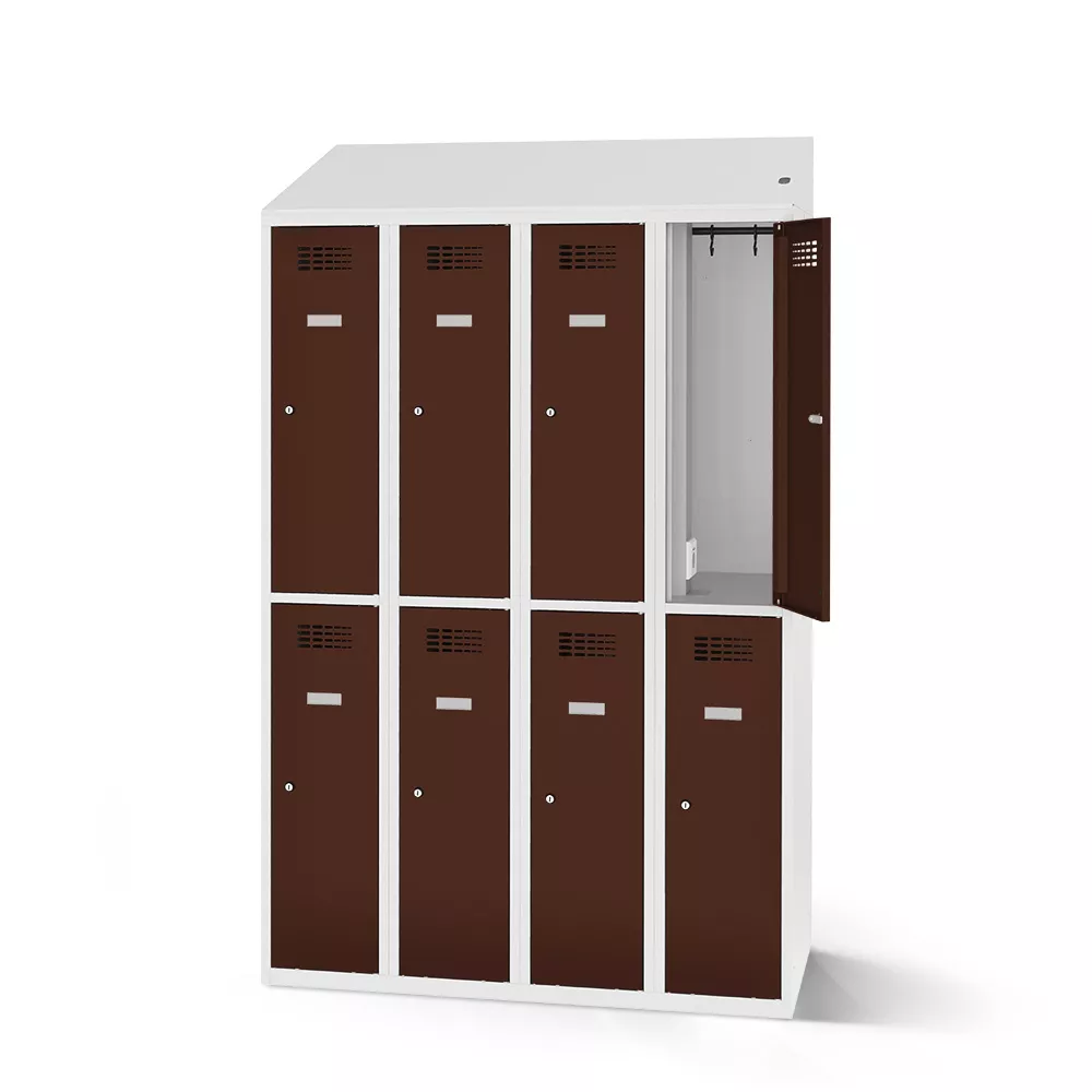 Vestiaire métallique 8 portes - avec fonction de recharge - 120 cm de largeur