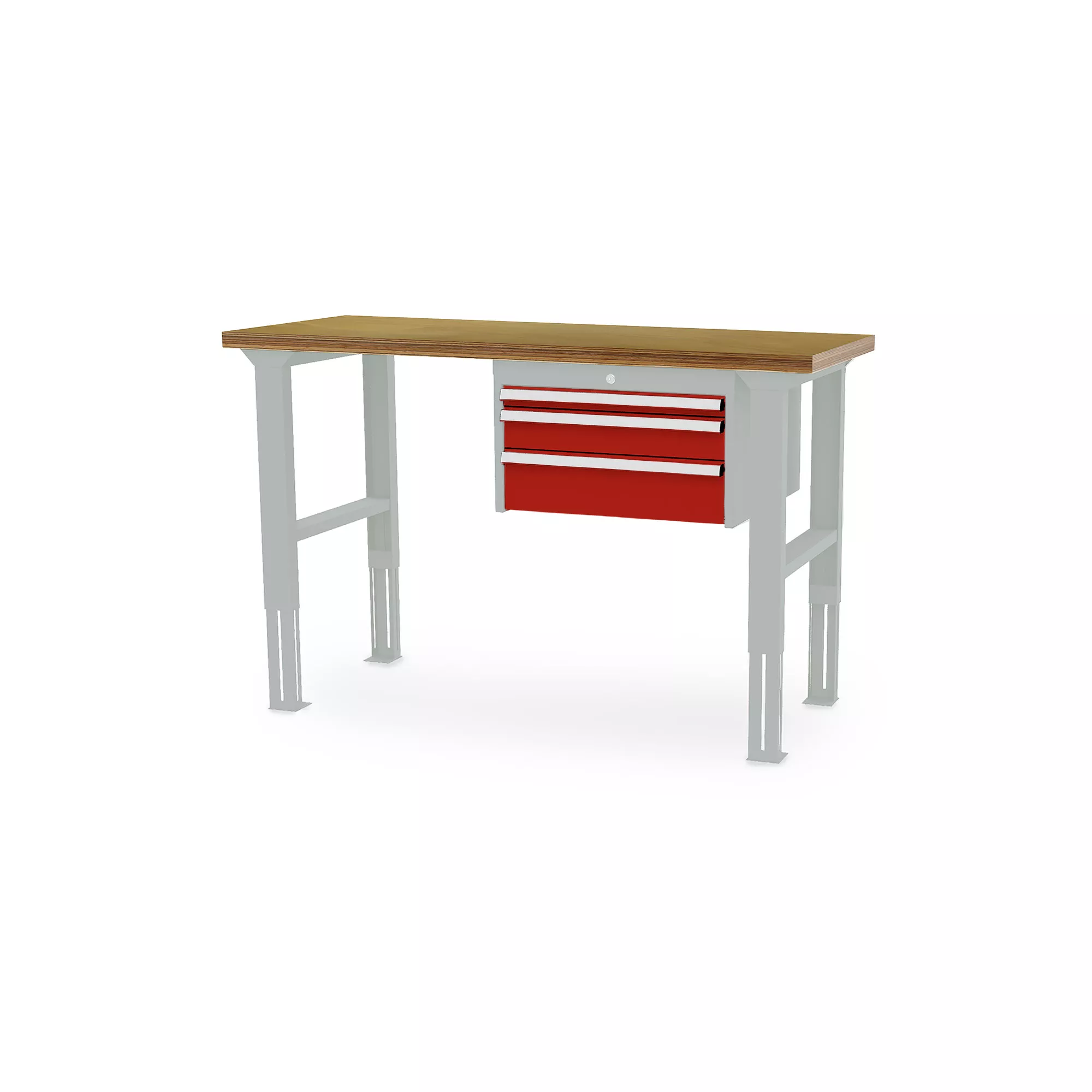 Table de travail d'atelier - ergonomique réglable en hauteur - 3 tiroirs - 1500 x 600 x 760-1060 mm