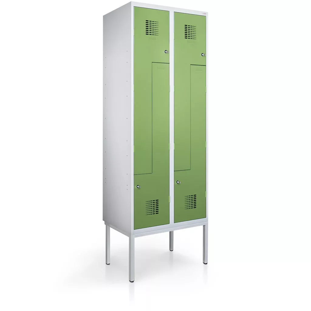 Vestiaire en L métallique - 4 portes - 60 cm de largeur
