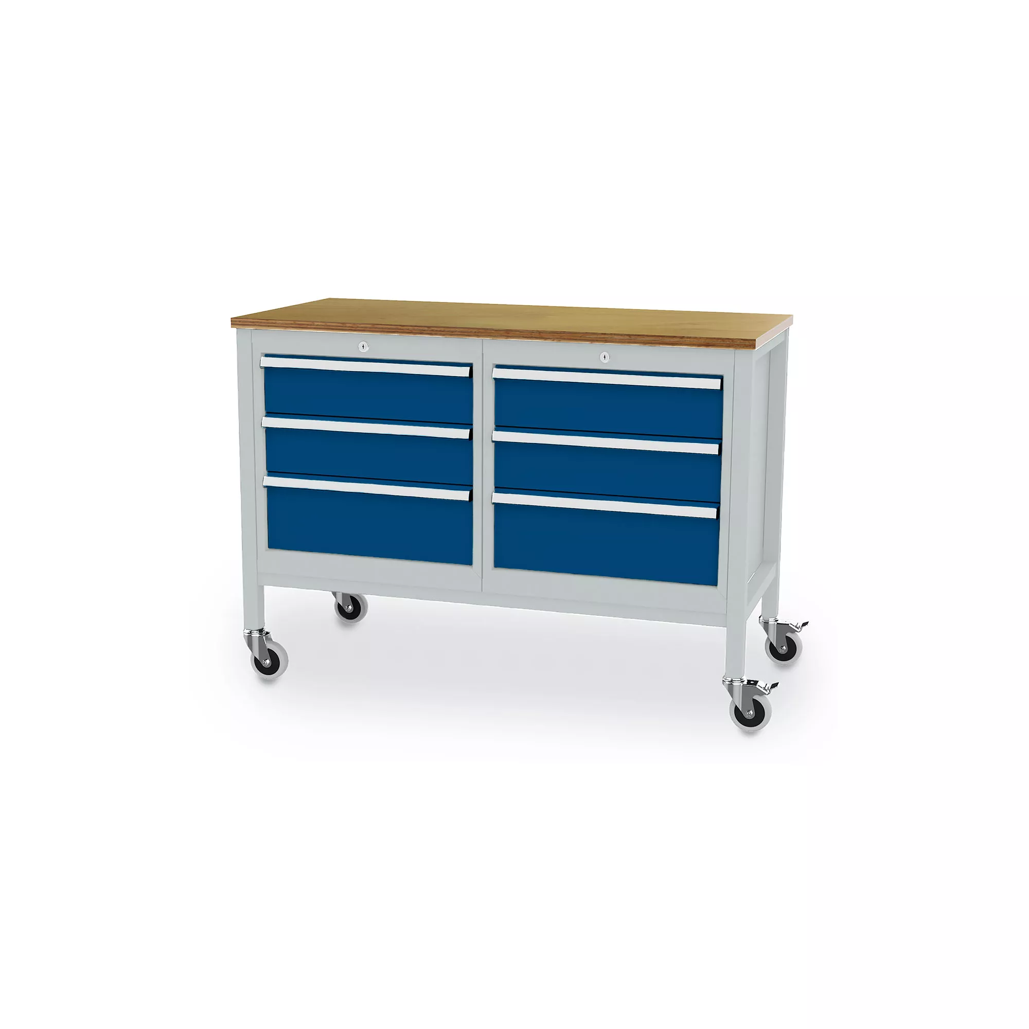 Mobile workbench - 6 drawers - 1300 x 600 x 960 mm (W x D x H)