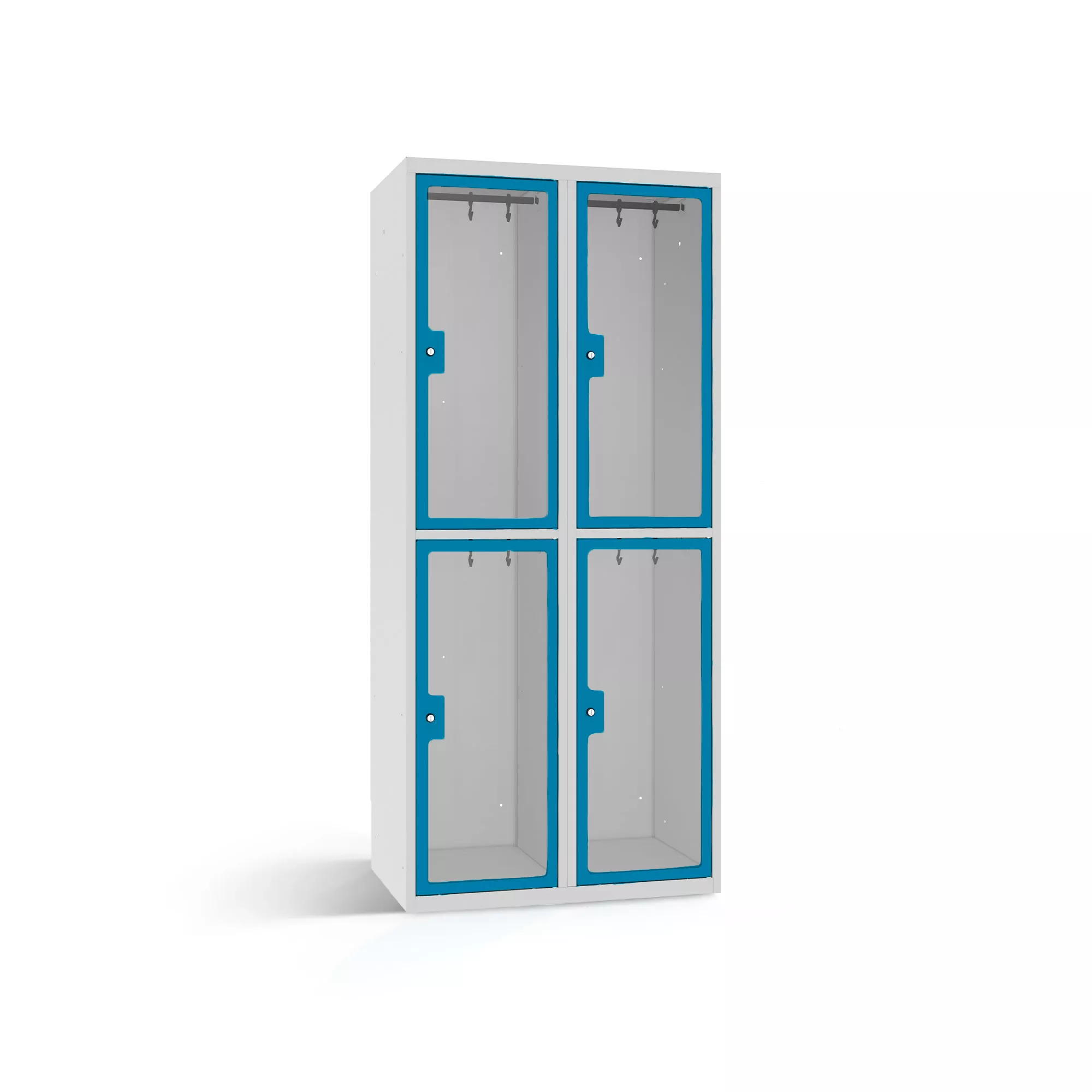 Vestiaire métallique 4 portes en plexiglas - 80 cm de largeur