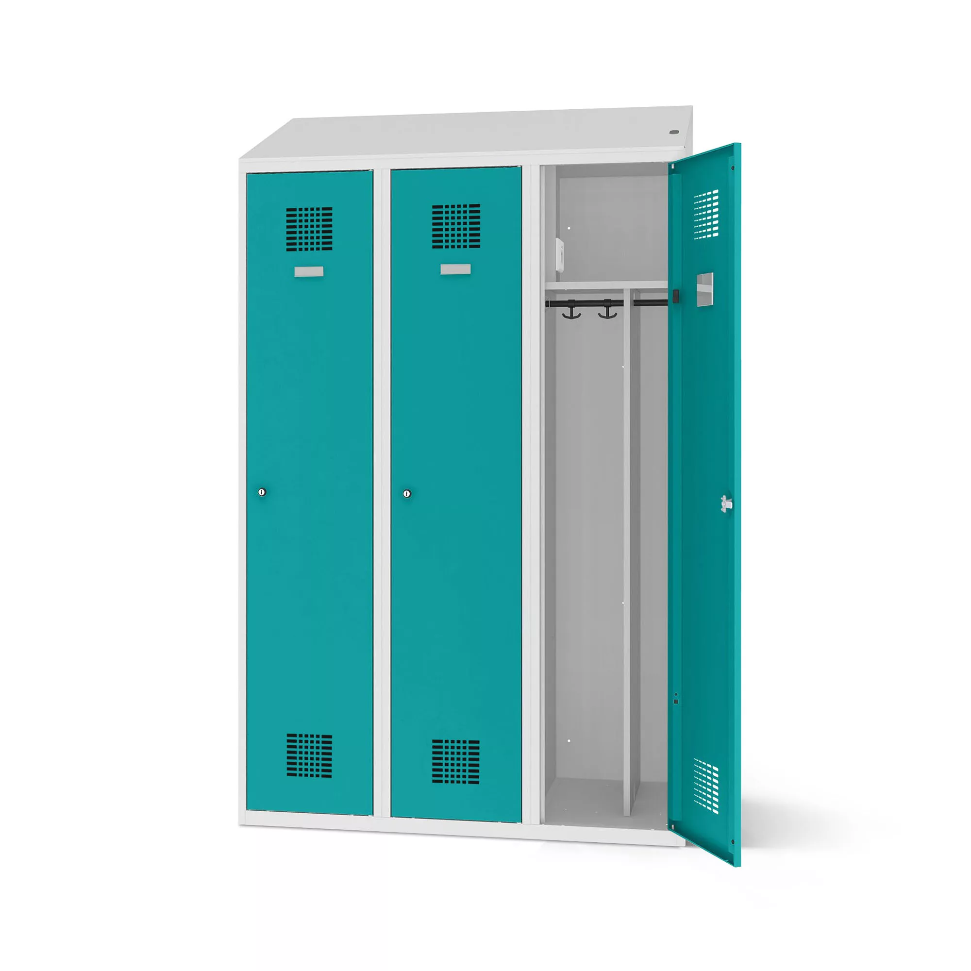 Vestiaire métallique 3 portes - avec fonction de chargement - 120 cm de largeur