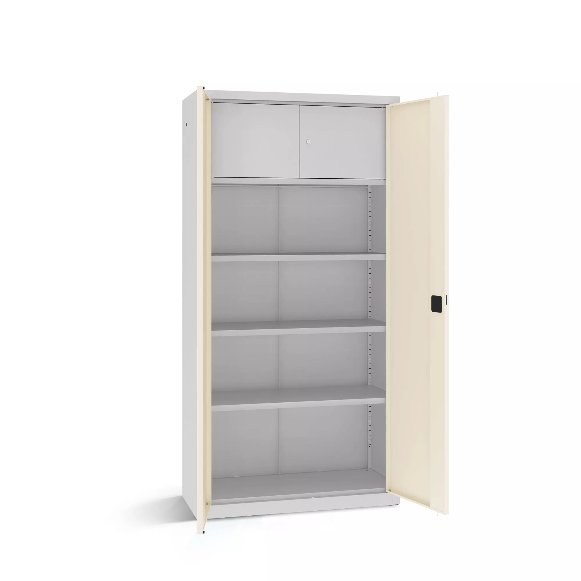 Armoire de bureau métallique - 3 étagères, casier sécurisé - 100 cm de largeur