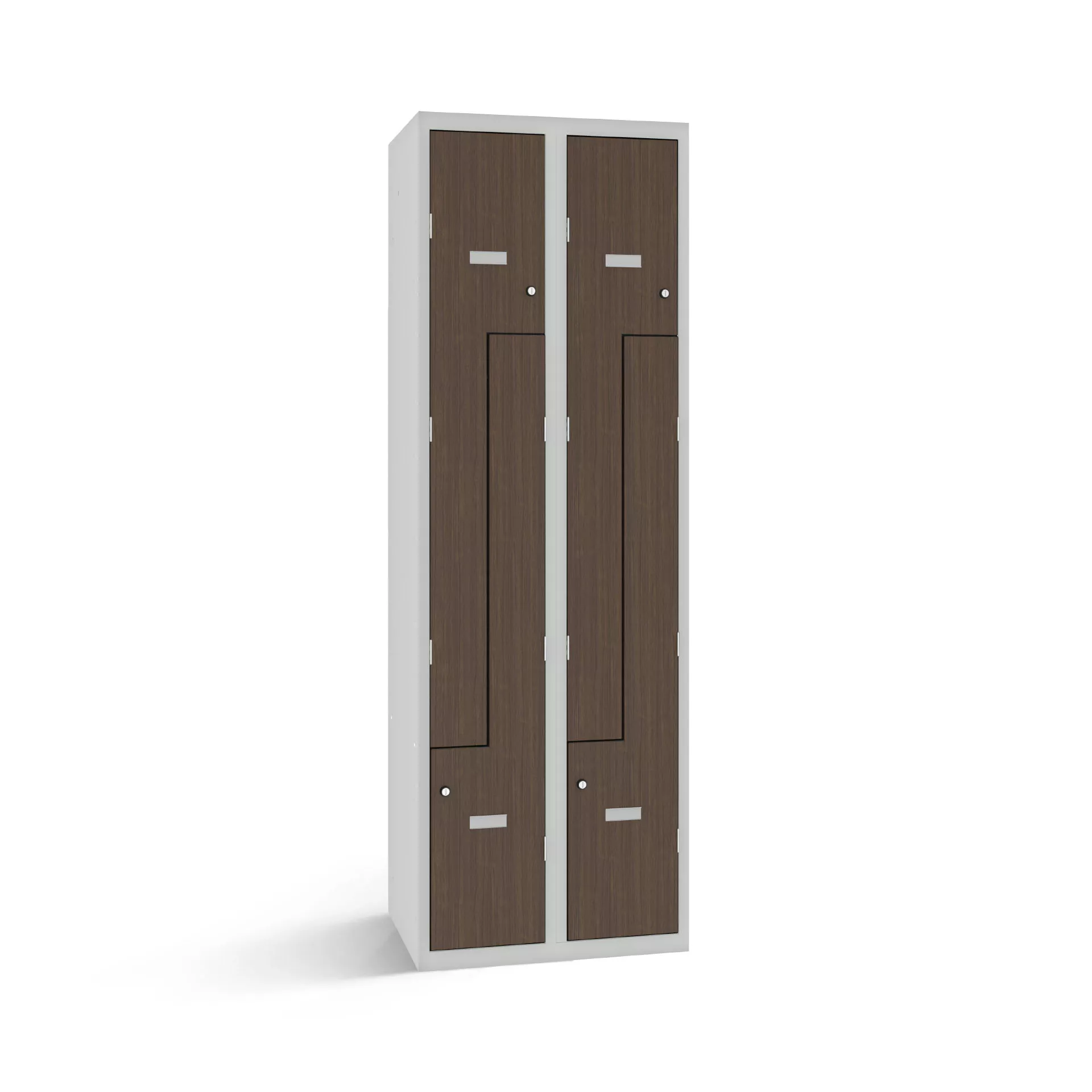 Vestiaire en L avec 4 portes aspect bois - largeur 60 cm