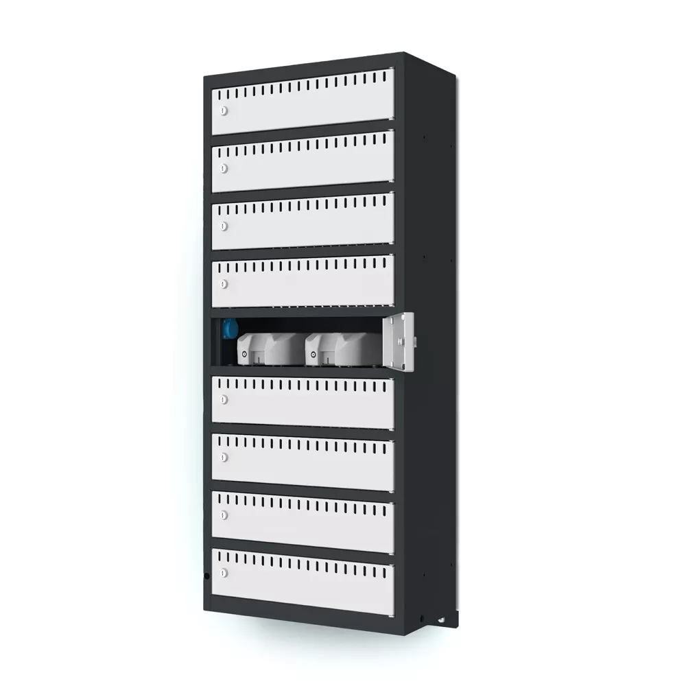 Battery-charging cabinet wall assembly 9 compartments