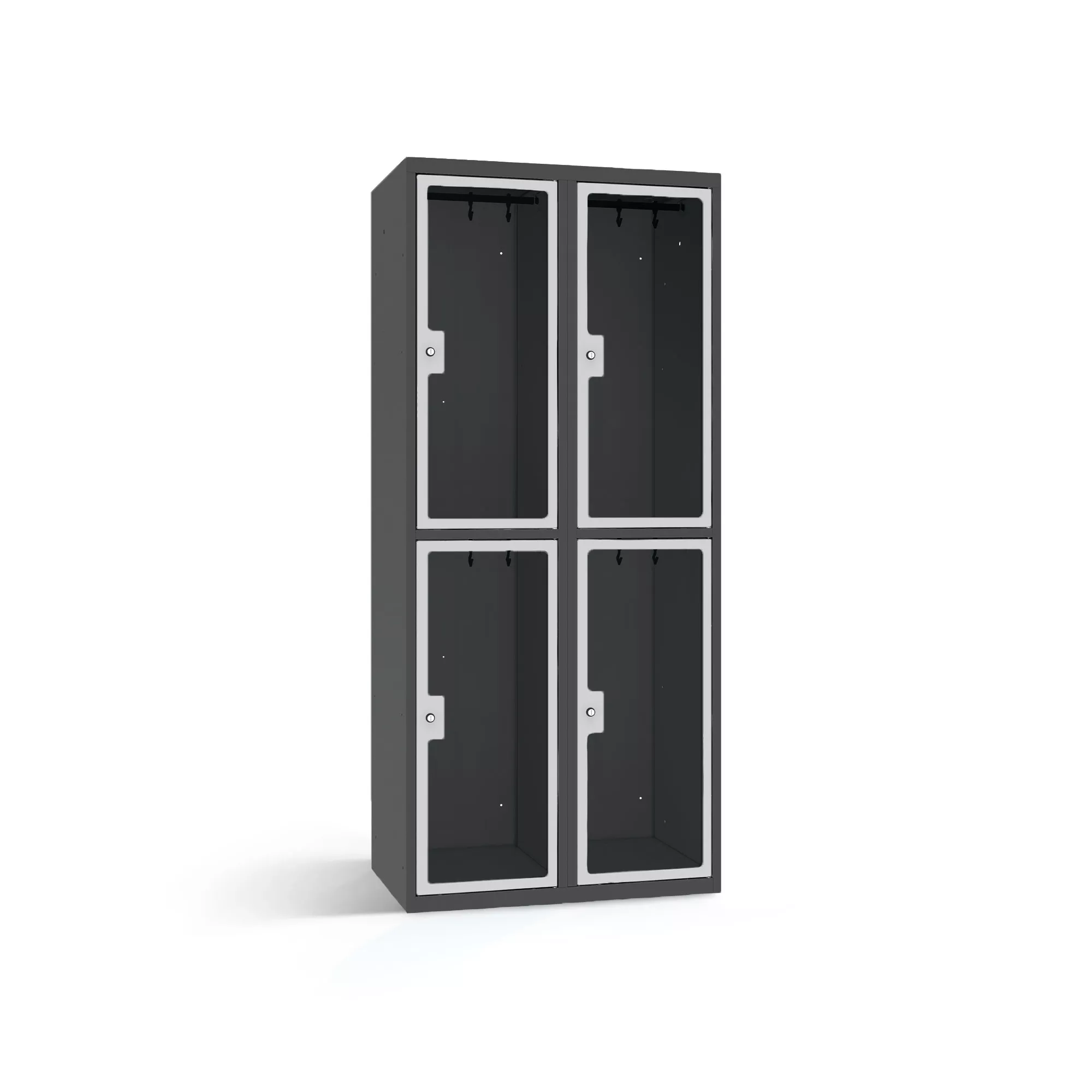 Vestiaire métallique 4 portes en plexiglas - 80 cm de largeur
