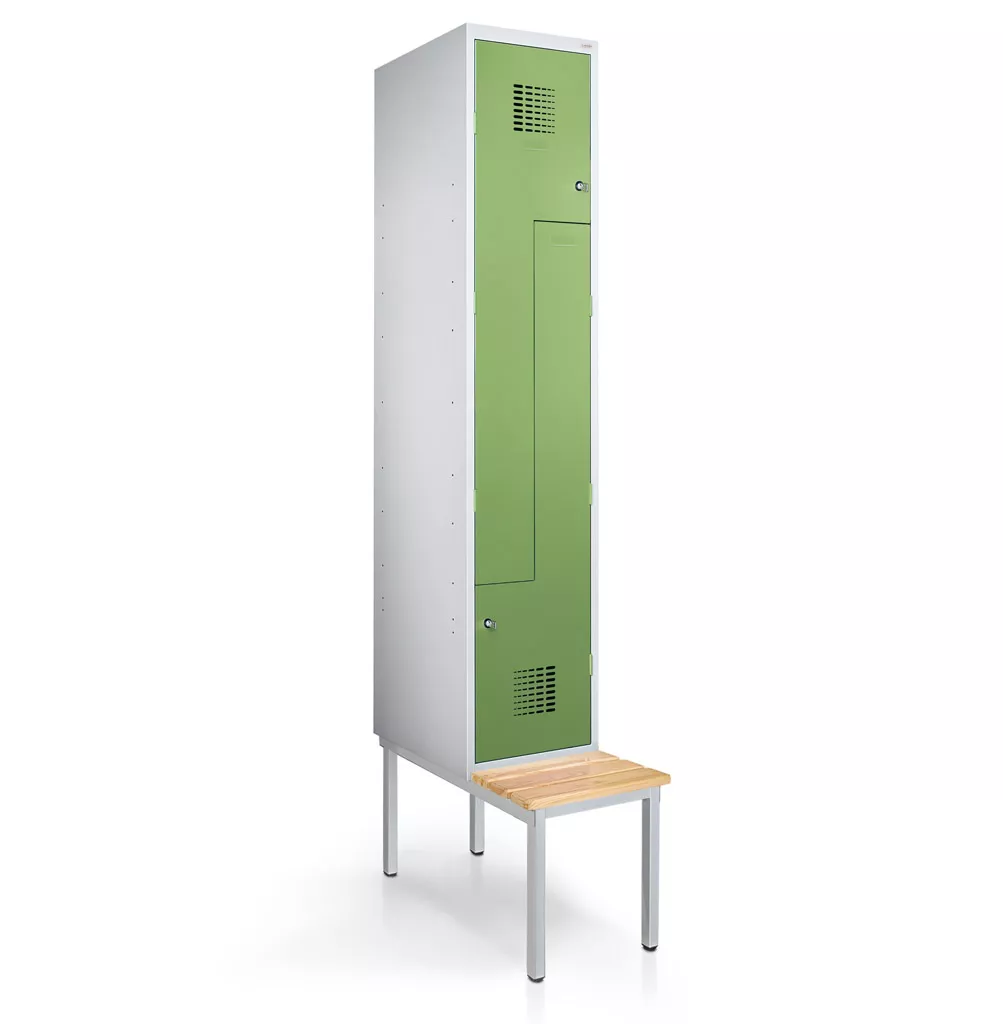 Vestiaire en L métallique - 2 portes - 40 cm de largeur