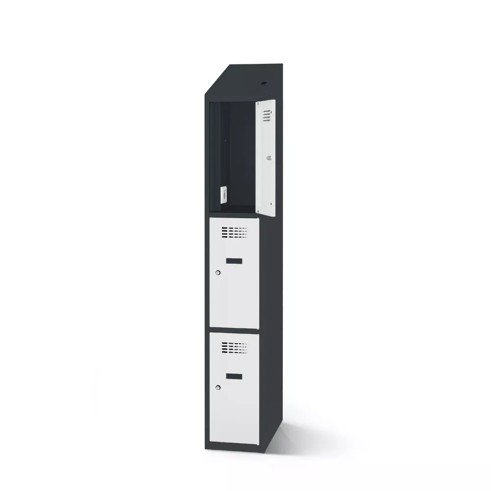 Compartment cabinet with charging function 3 compartments width 30 cm