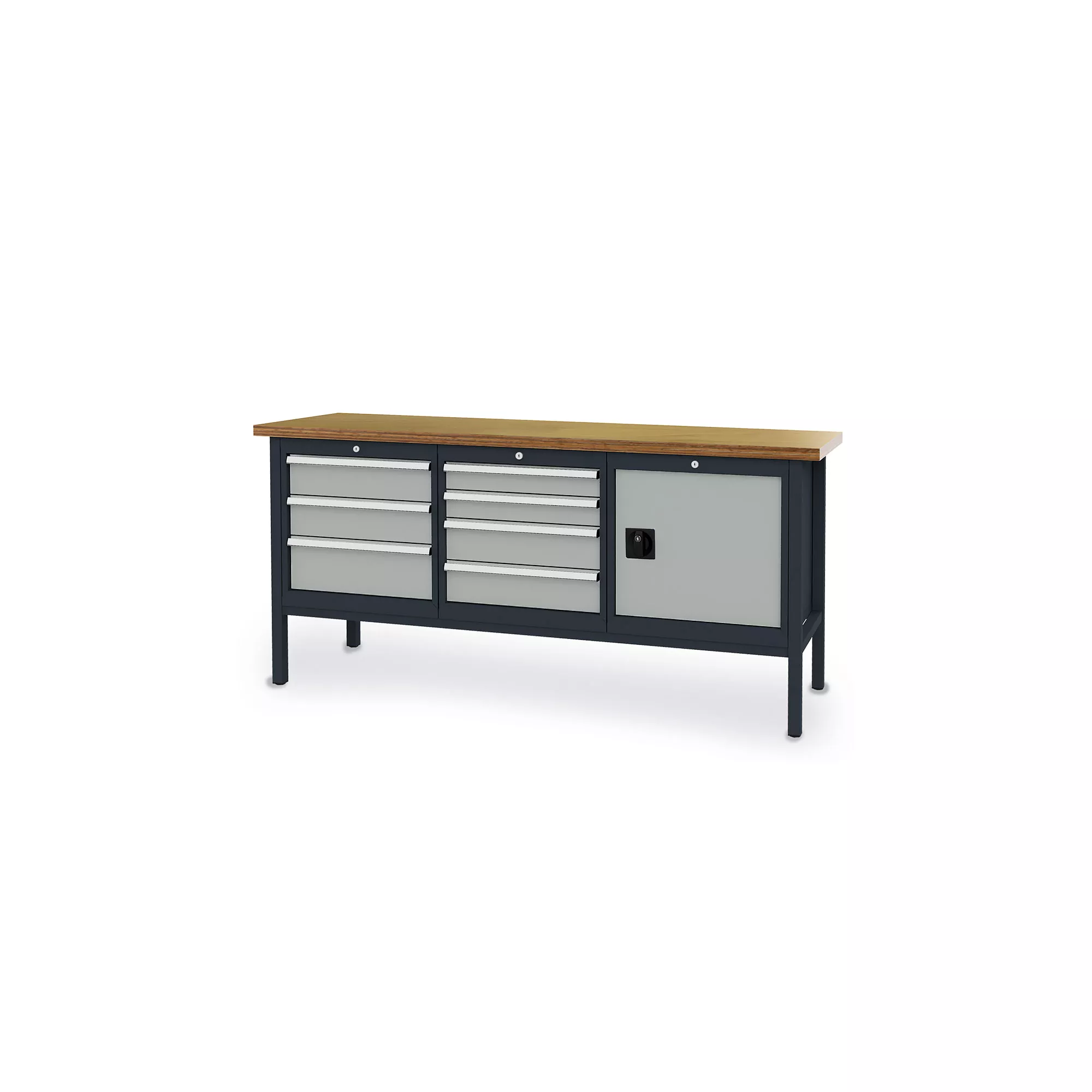 Workbench 7 drawers and lockable compartment 2000x600x960