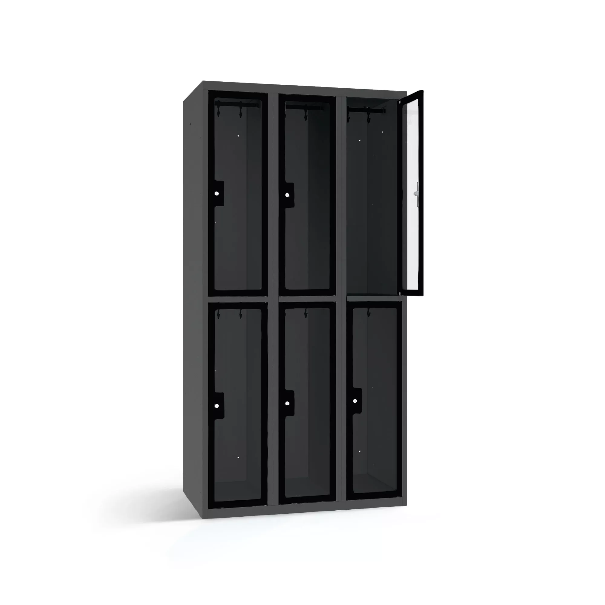 Wardrobe locker 6 plexiglass doors width 90 cm
