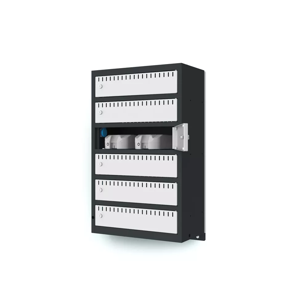 Battery-charging cabinet wall assembly 6 compartments