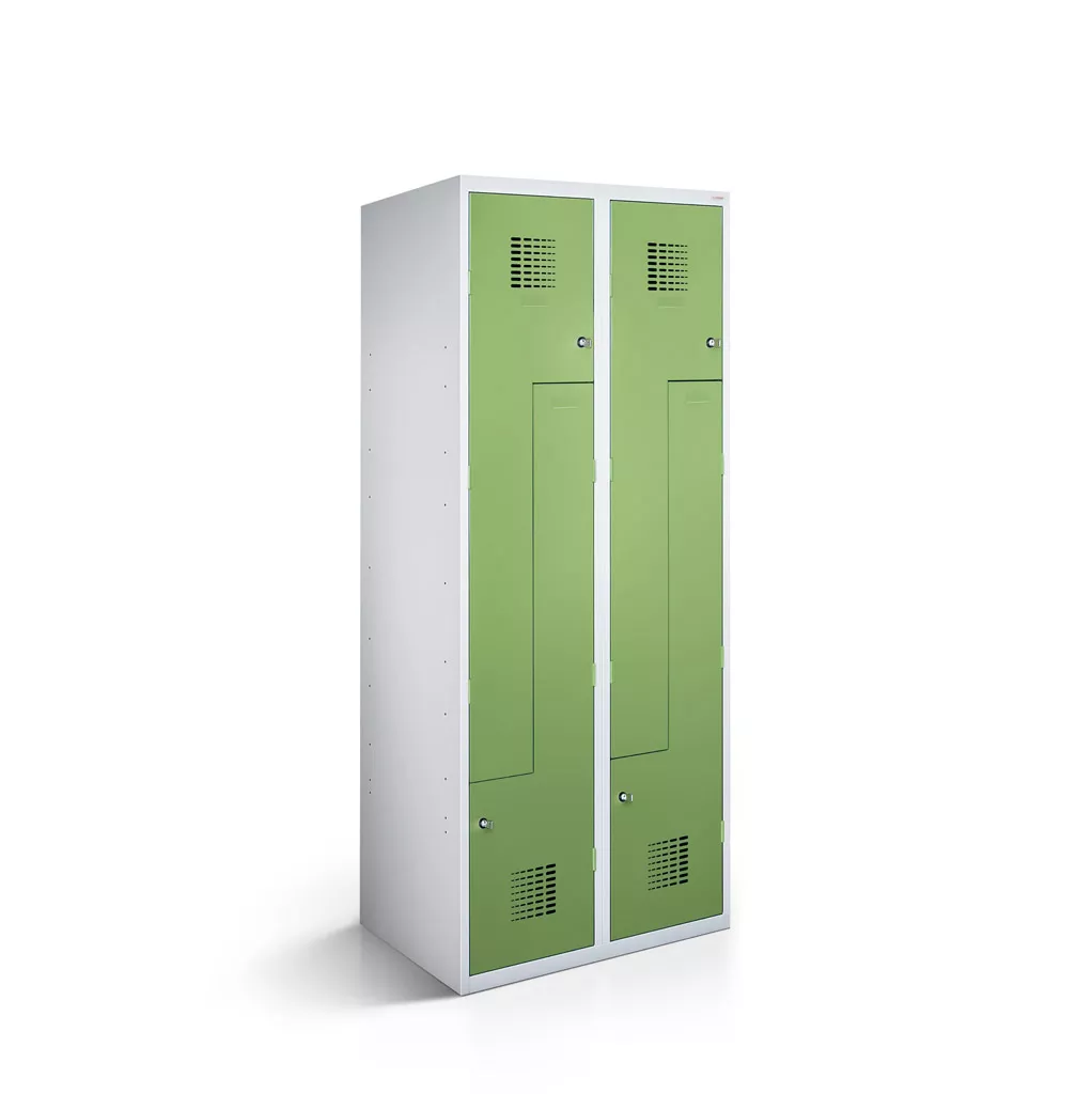Vestiaire en L métallique - 4 portes - 60 cm de largeur