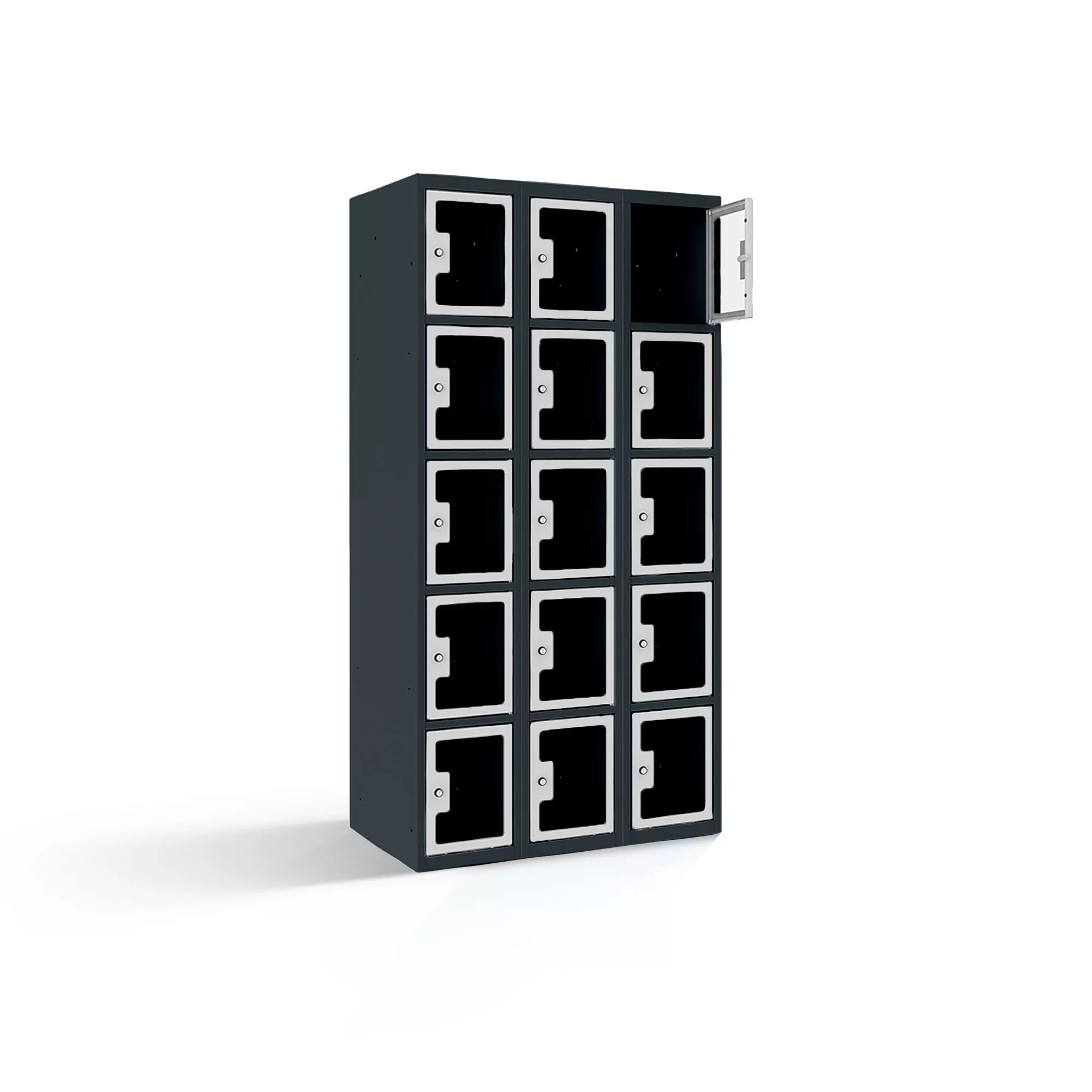 Vestiaire multicases 15 portes en plexiglas - 90 cm de largeur