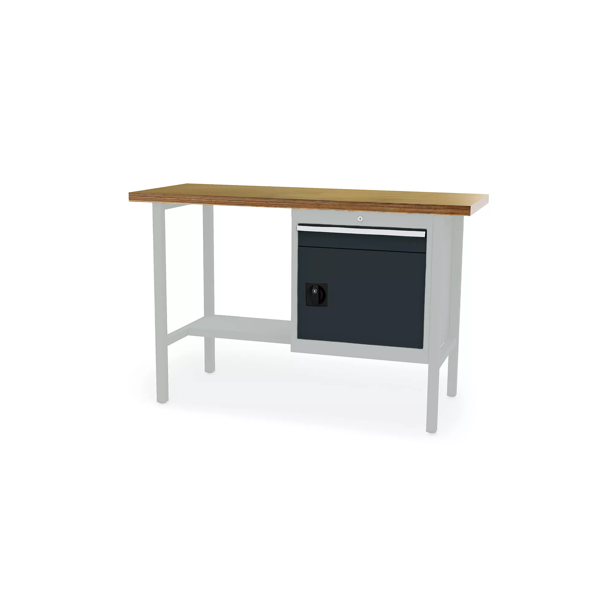 Professional workbench - sliding drawer and lockable compartment - 1500 x 600 x 960 mm (W x D x H)