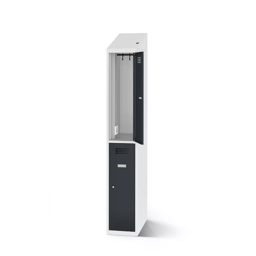 Vestiaire métallique 2 portes - avec fonction de recharge - 30 cm de largeur
