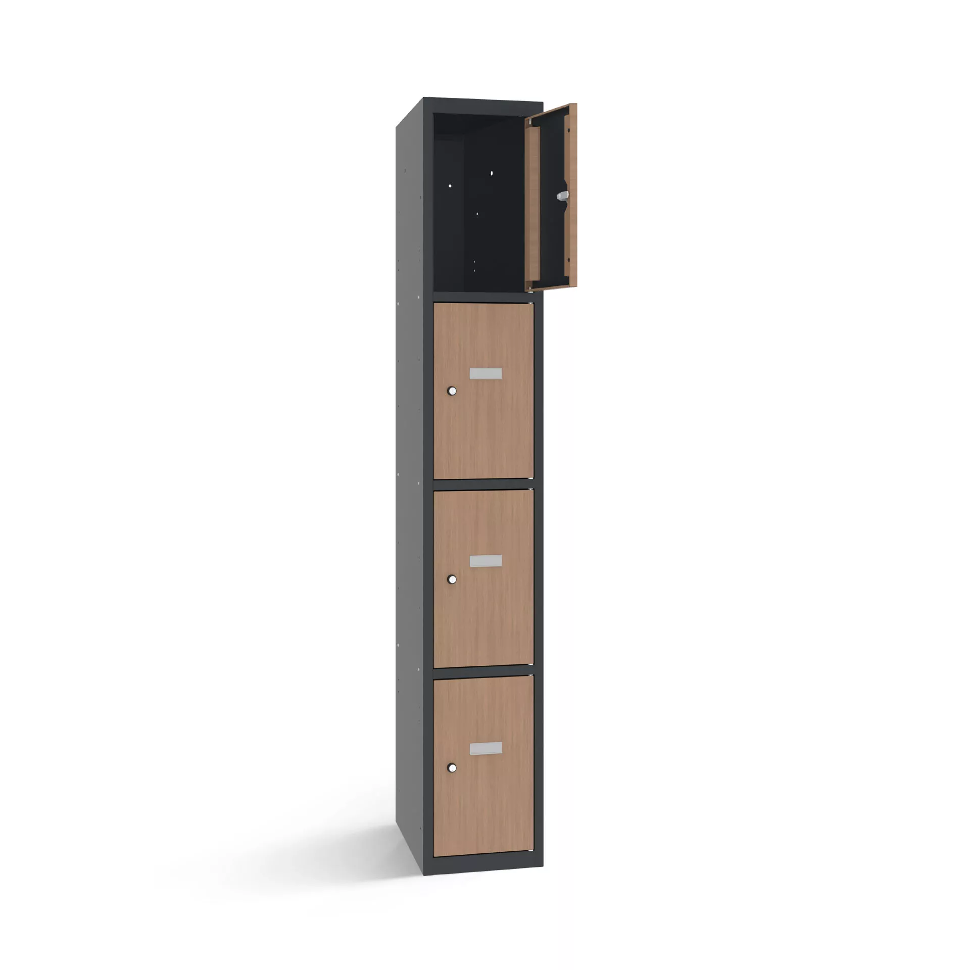 Vestiaire multicase avec 4 portes aspect bois – largeur 30 cm