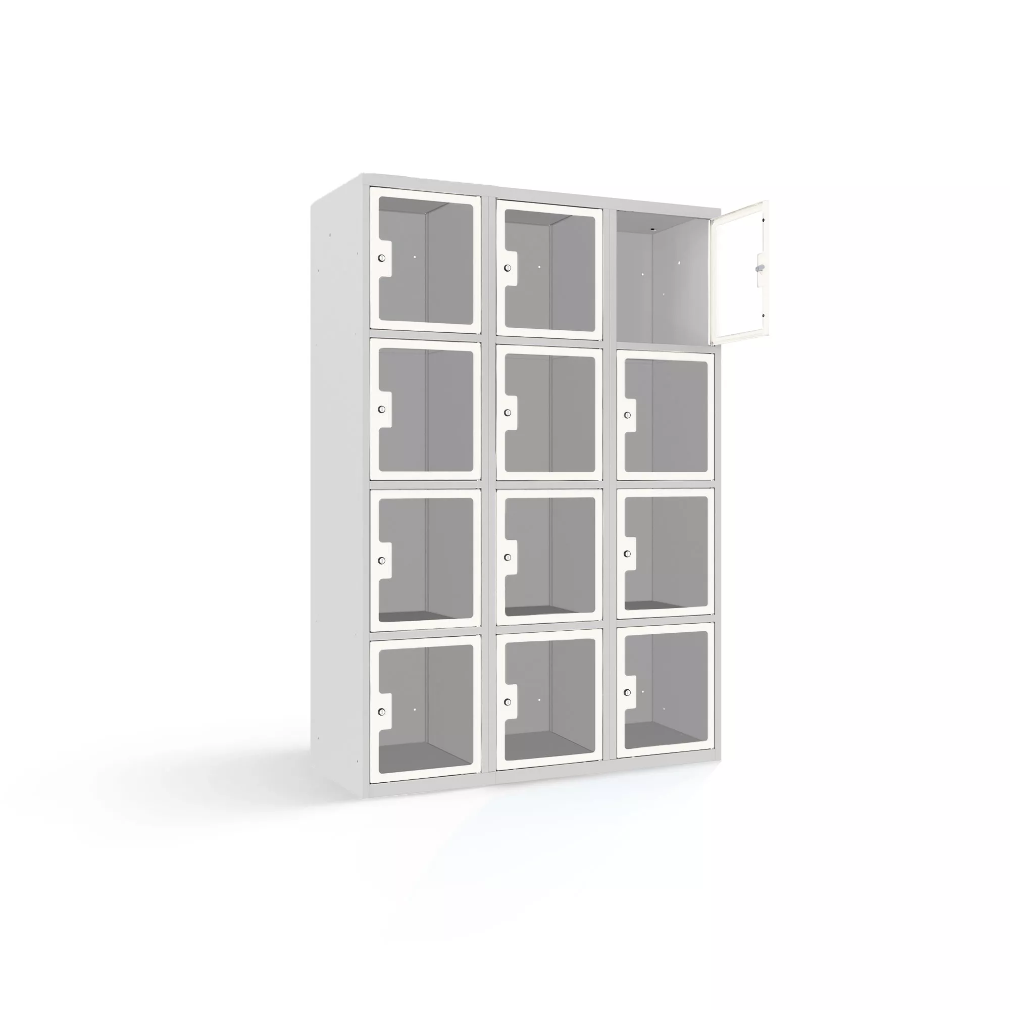 Vestiaire multicases 12 portes en plexiglas - 120 cm de largeur