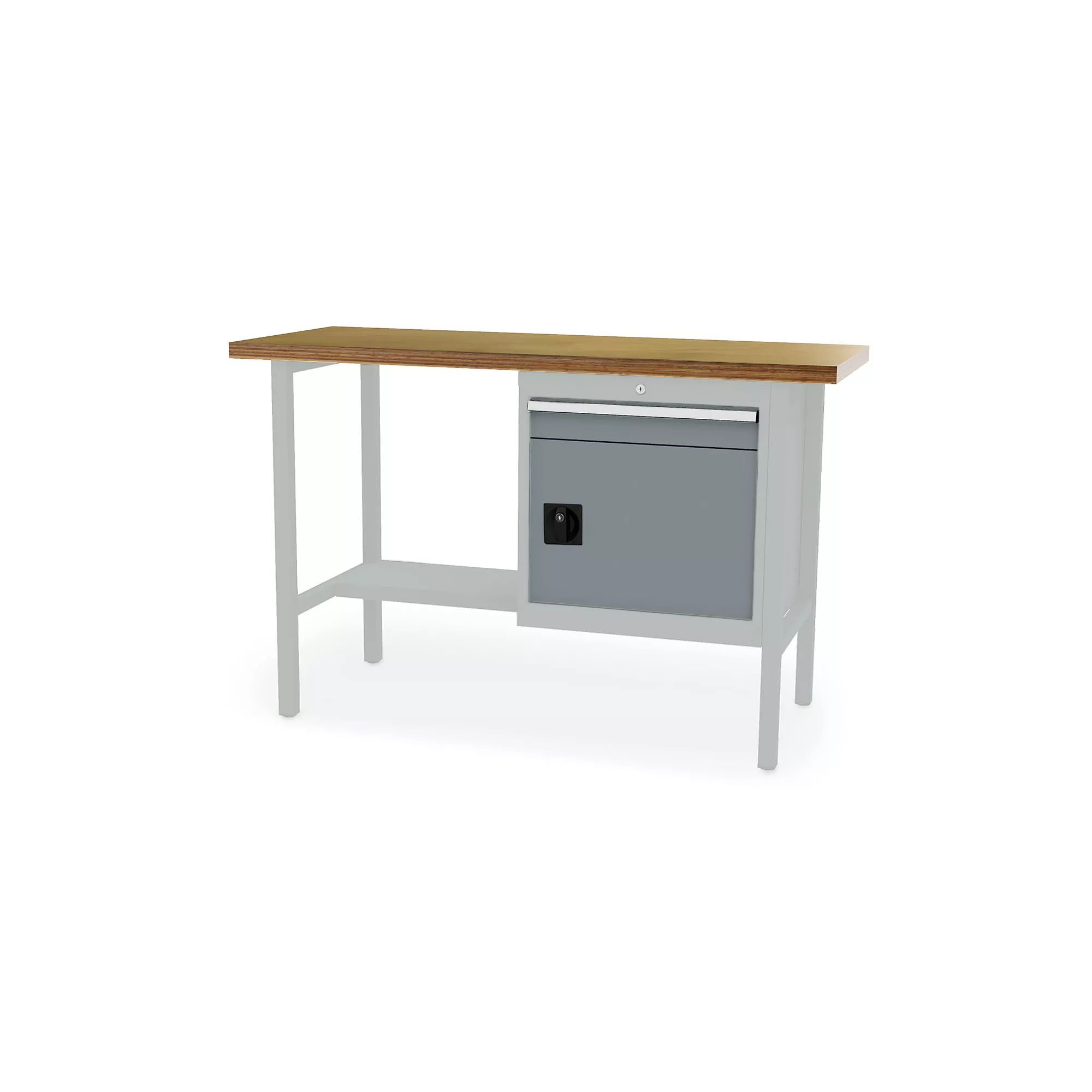 Professional workbench - sliding drawer and lockable compartment - 1500 x 600 x 960 mm (W x D x H)