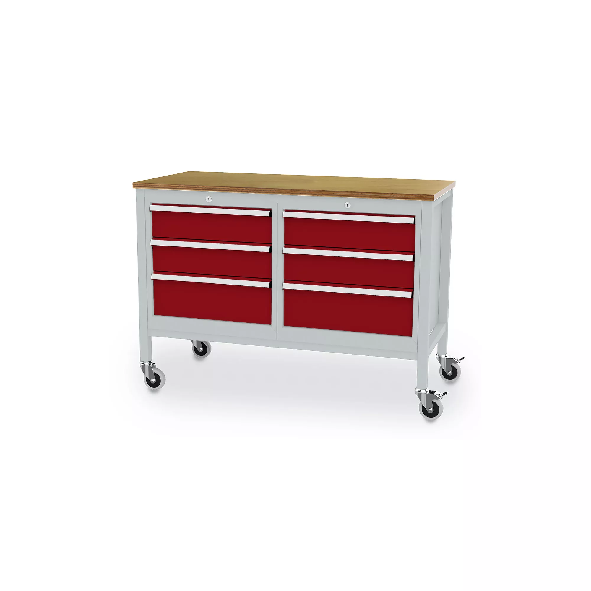 Établi mobile - 6 tiroirs - 1300 x 600 x 960 mm (L x P x H)