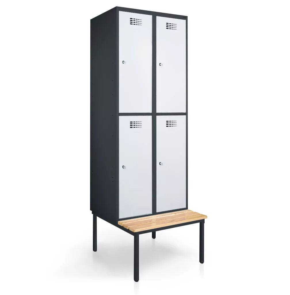 Vestiaire métallique 4 portes - 60 cm de largeur