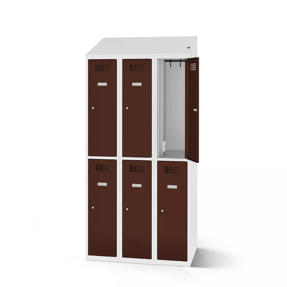 Wardrobe locker with charging function 6 doors width 120 cm