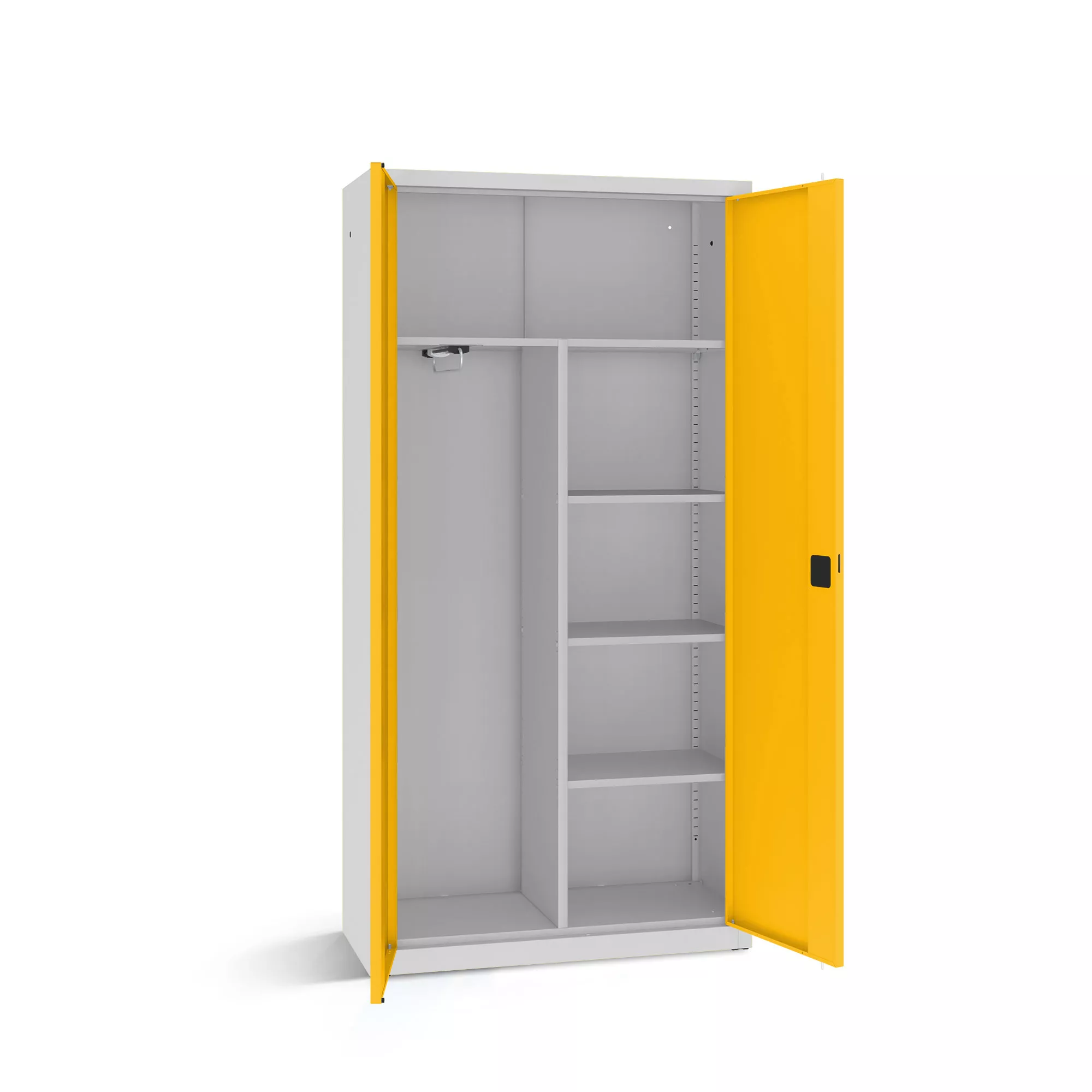 Armoire de bureau métallique - étagères, tringle - 100 cm de largeur