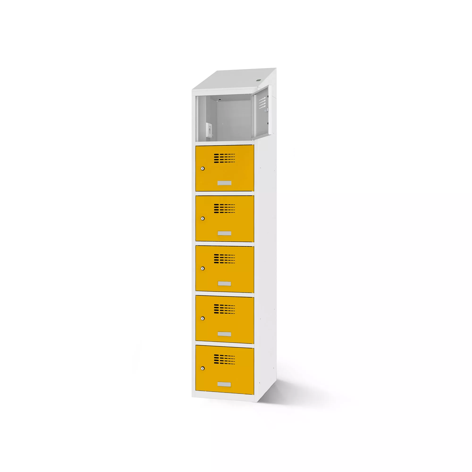 Compartment cabinet with charging function 6 compartments width 40 cm