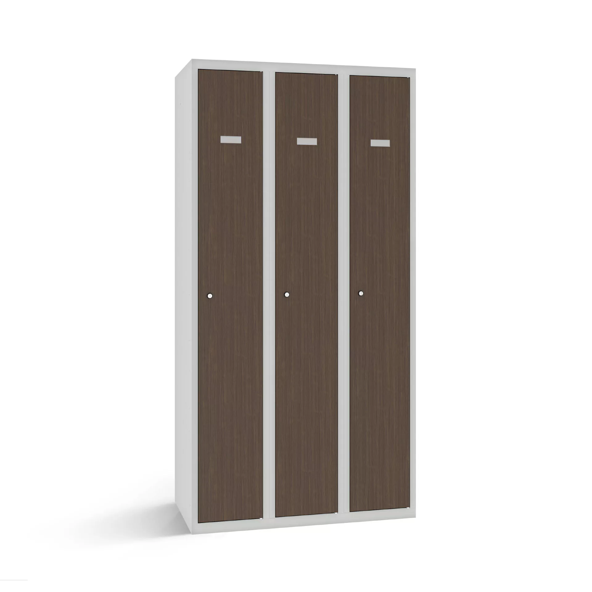 Vestiaire industrie propre 3 portes avec portes aspects bois - largeur 90 cm