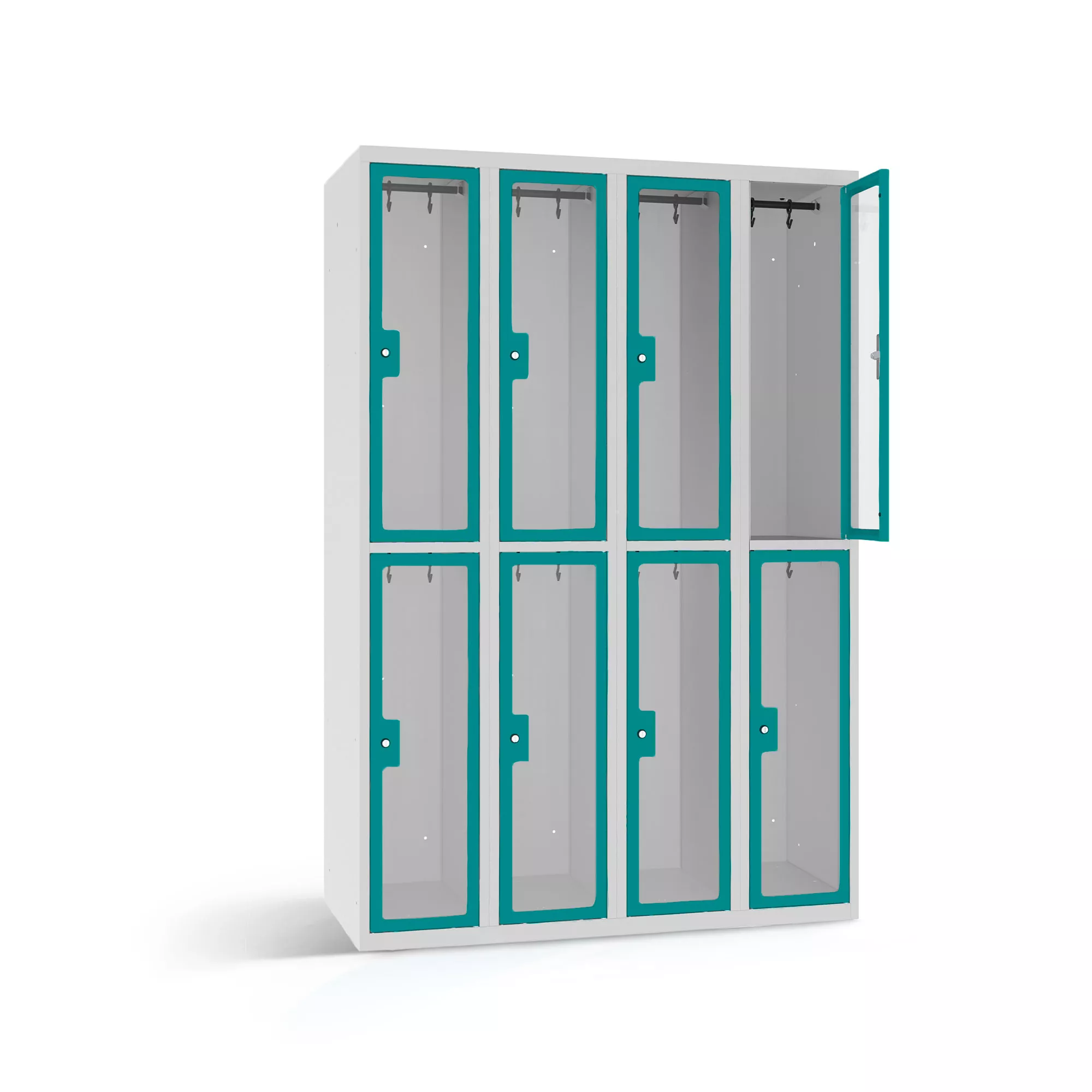 Vestiaire métallique 8 portes en plexiglas - 120 cm de largeur